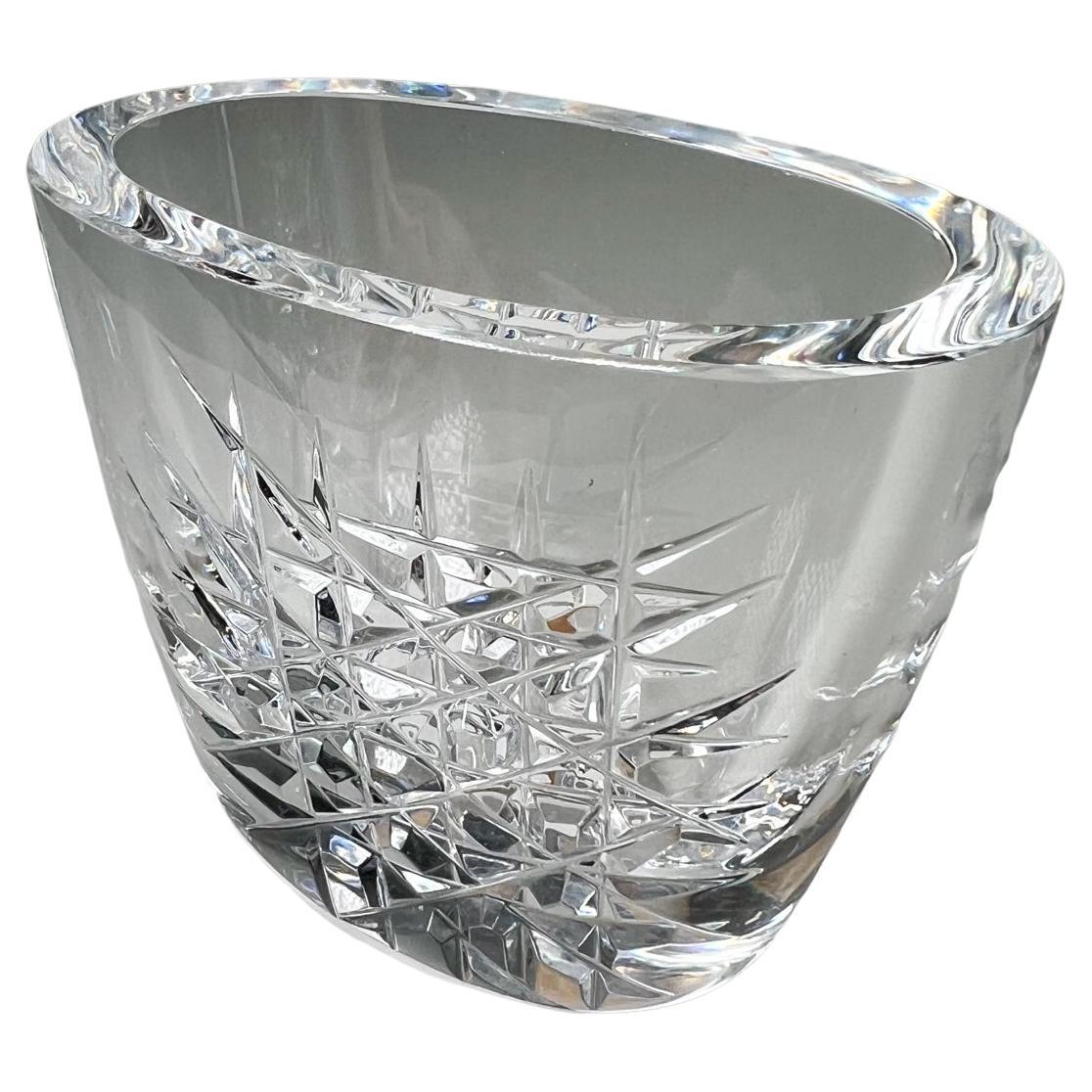 1960s Swedish Vintage Orrefors Crystal Glass Vase For Sale