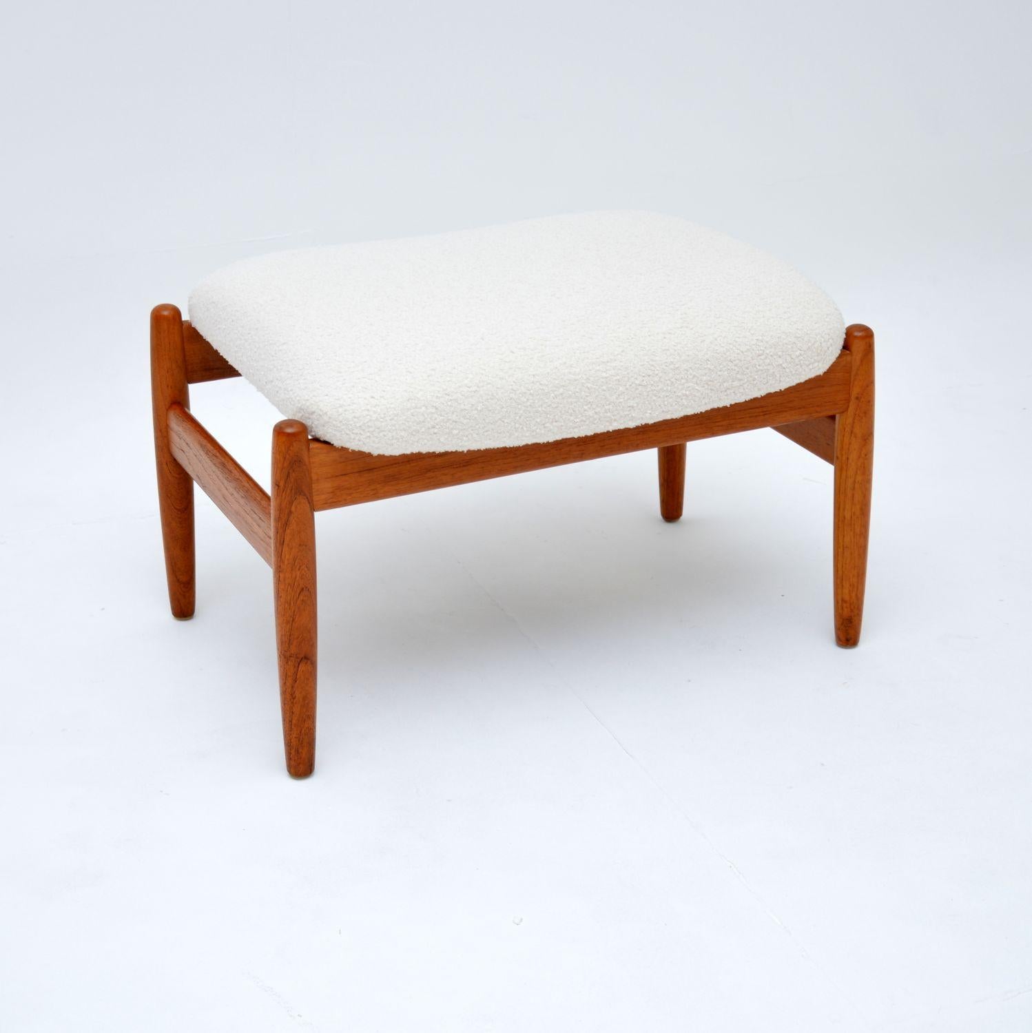 1960s Swedish Vintage Teak Armchair & Stool by Folke Ohlsson For Sale 4