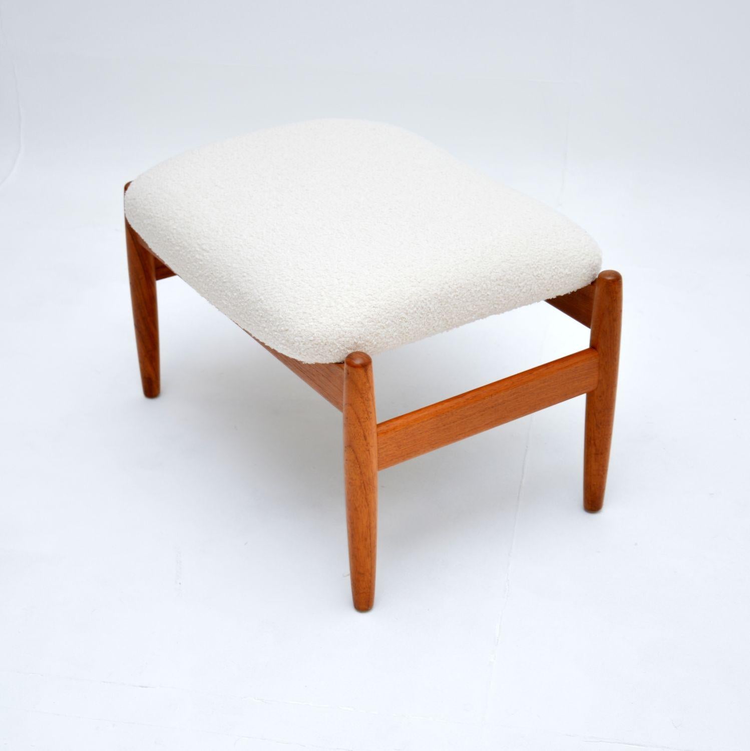 1960s Swedish Vintage Teak Armchair & Stool by Folke Ohlsson For Sale 5