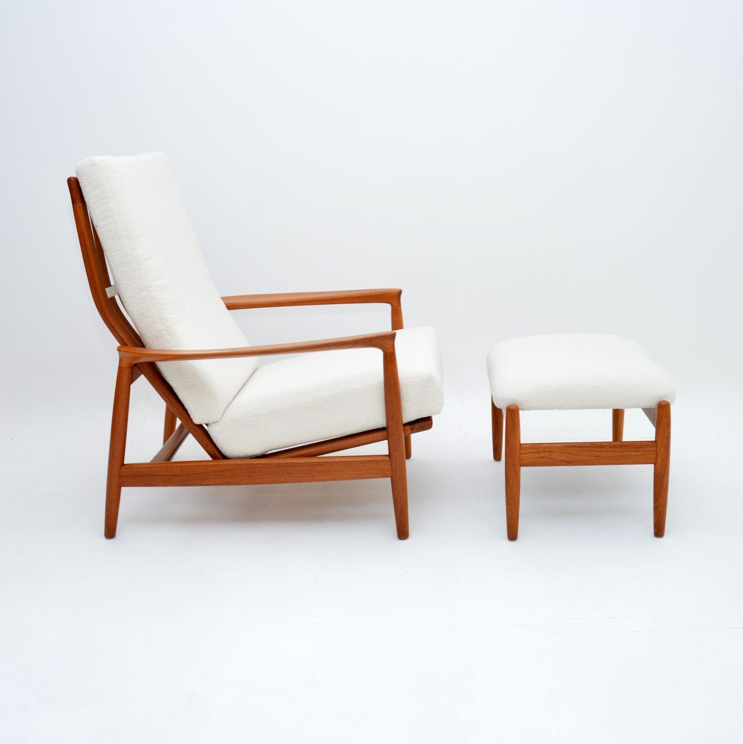 A spectacular and extremely comfortable 1960’s Swedish vintage armchair & stool by Folks Ohlsson in solid teak. Designed by Folke Ohlsson for Dux, these were recently imported from Sweden, they date from the 1960’s.

The quality is outstanding,