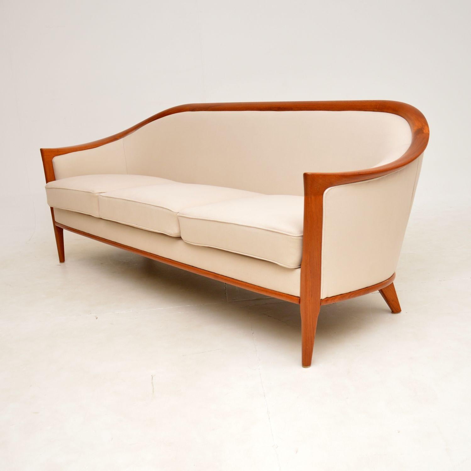 Mid-Century Modern 1960s Swedish Vintage Teak Sofa by Bertil Fridhagen For Sale