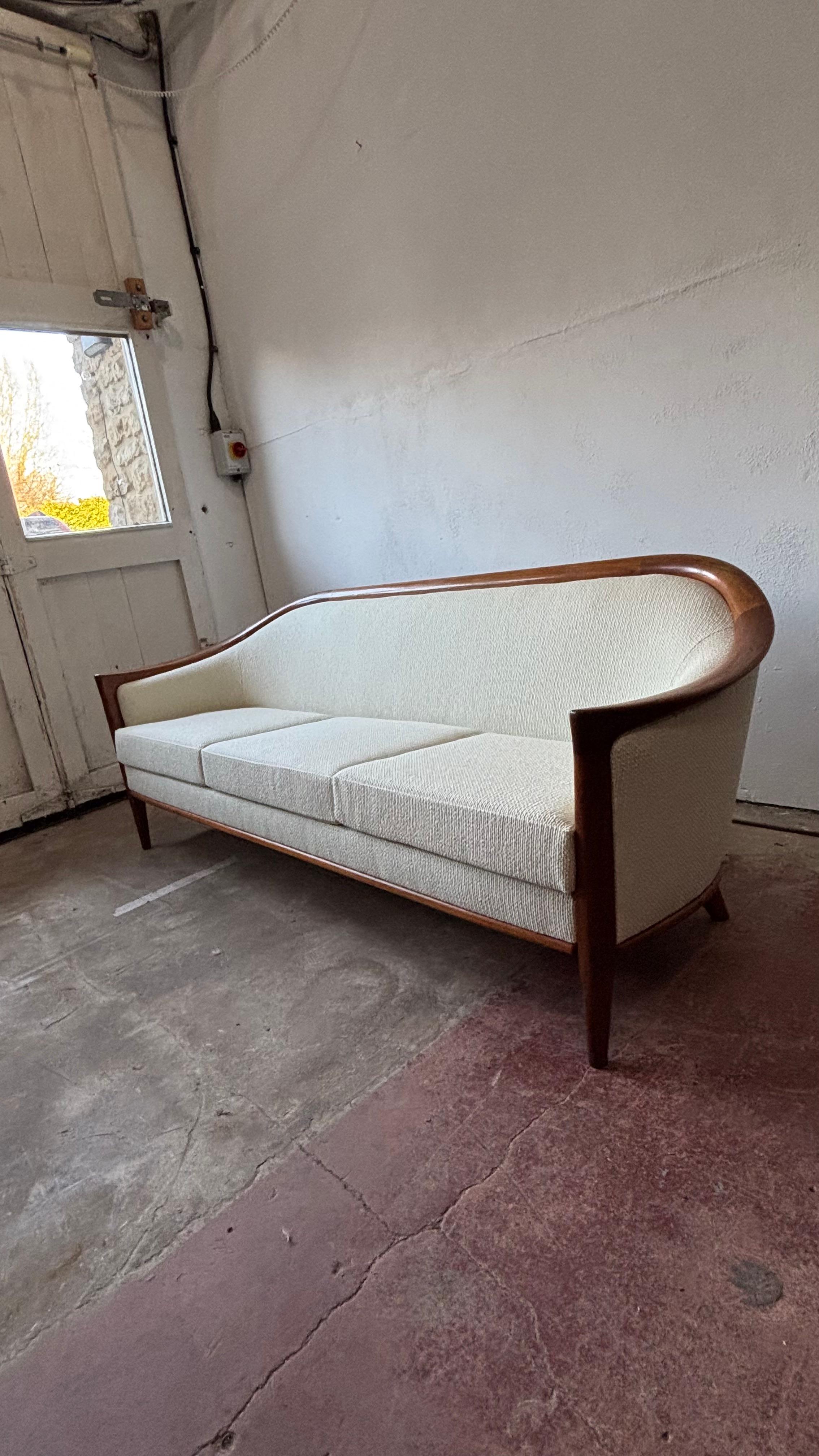 Suédois Canapé suédois vintage en teck des années 1960 par Bertil Fridhagen en vente