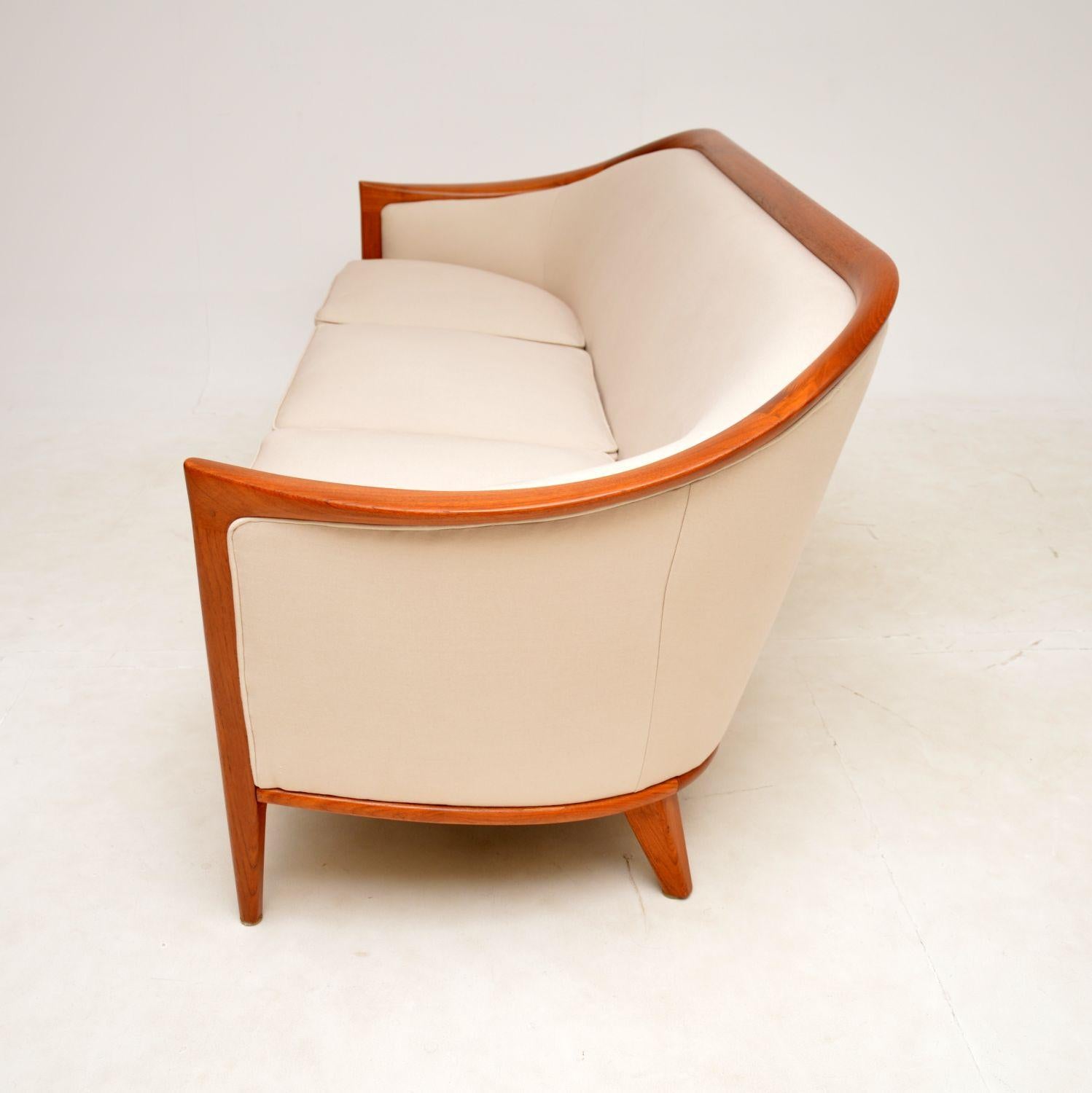 Mid-20th Century 1960s Swedish Vintage Teak Sofa by Bertil Fridhagen For Sale