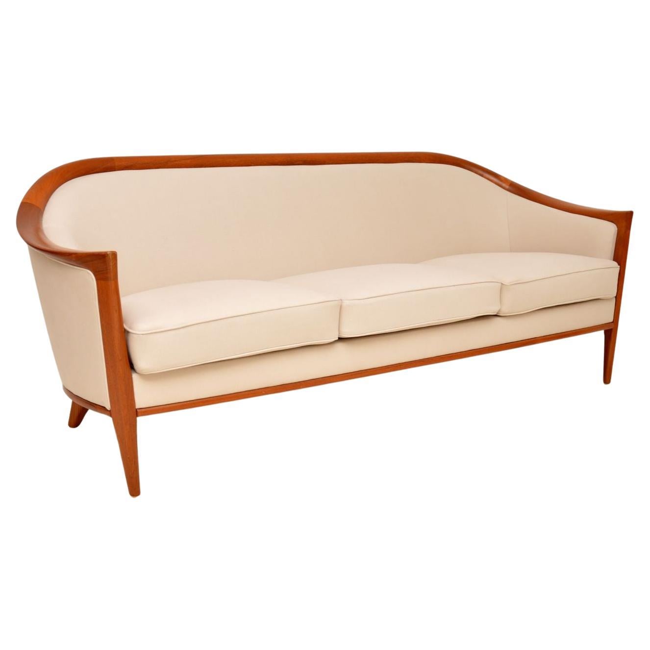 1960s Swedish Vintage Teak Sofa by Bertil Fridhagen For Sale