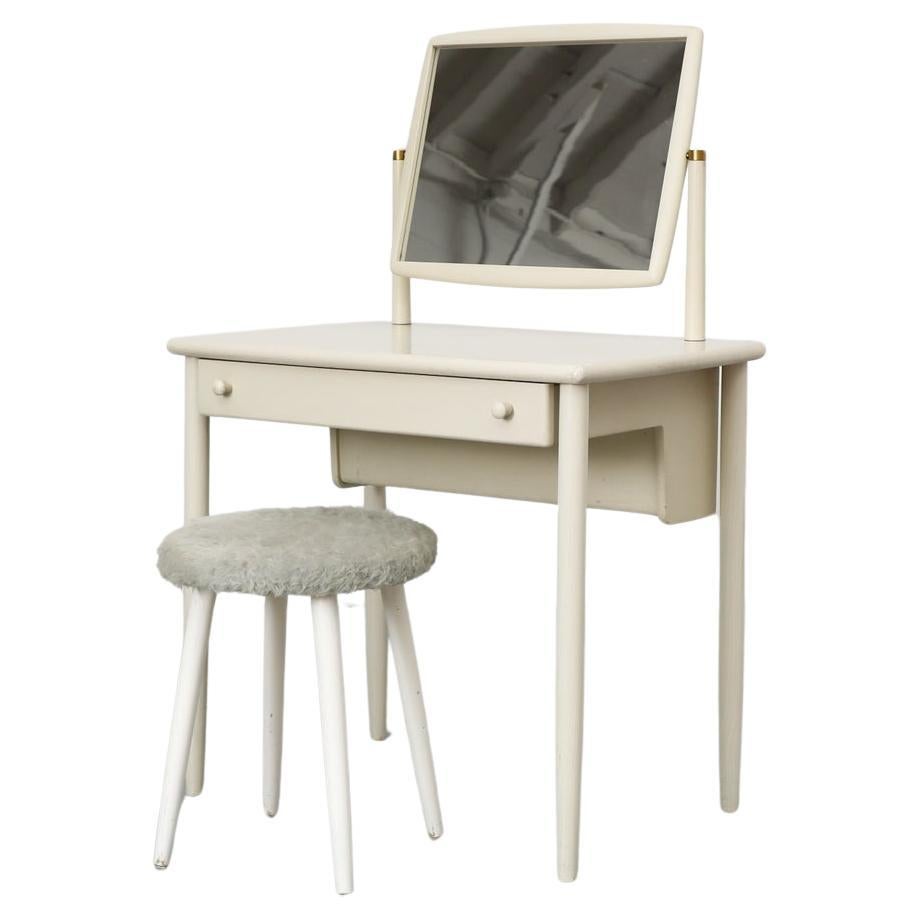 1960s Swedish White Lacqured Vanity Set by Torsten Totti Laakso for Asko in vendita