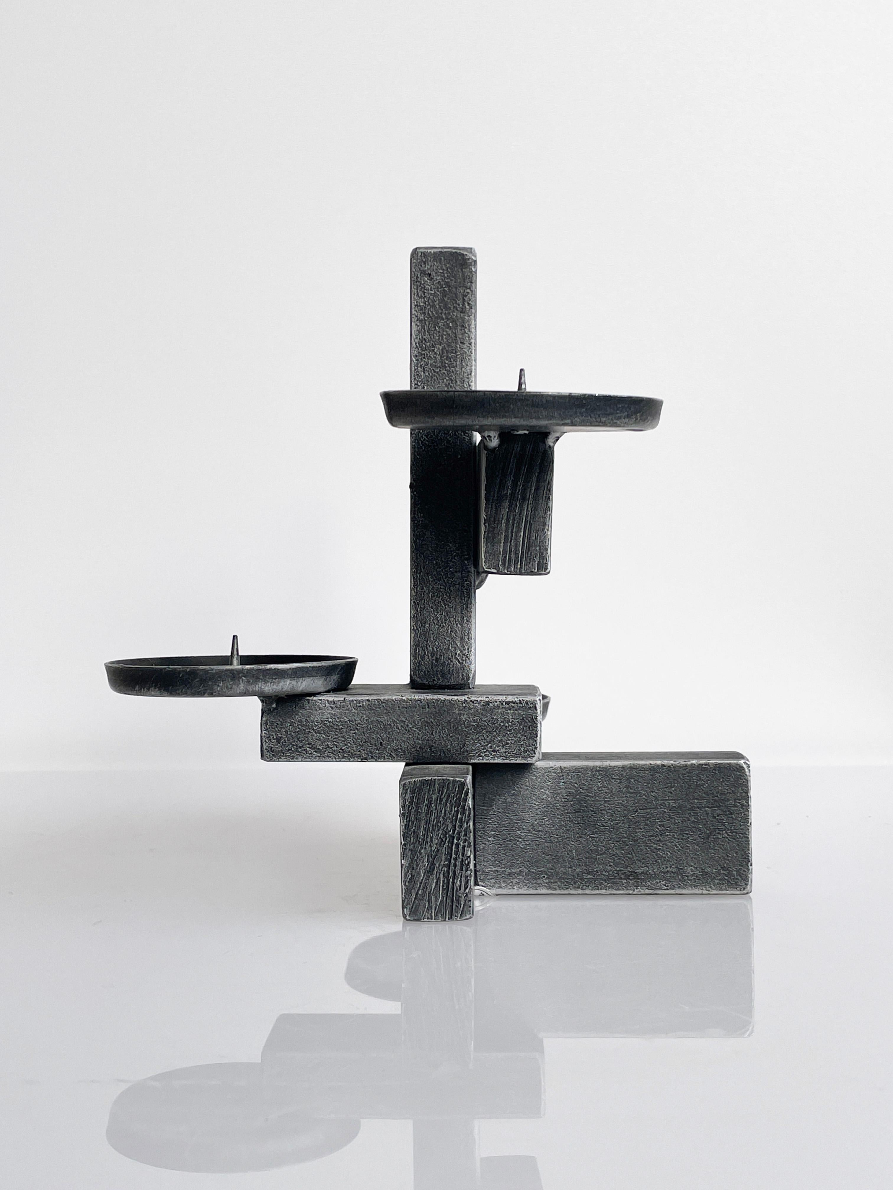 1960's Swiss Brutalist Candle Holder For Sale 4