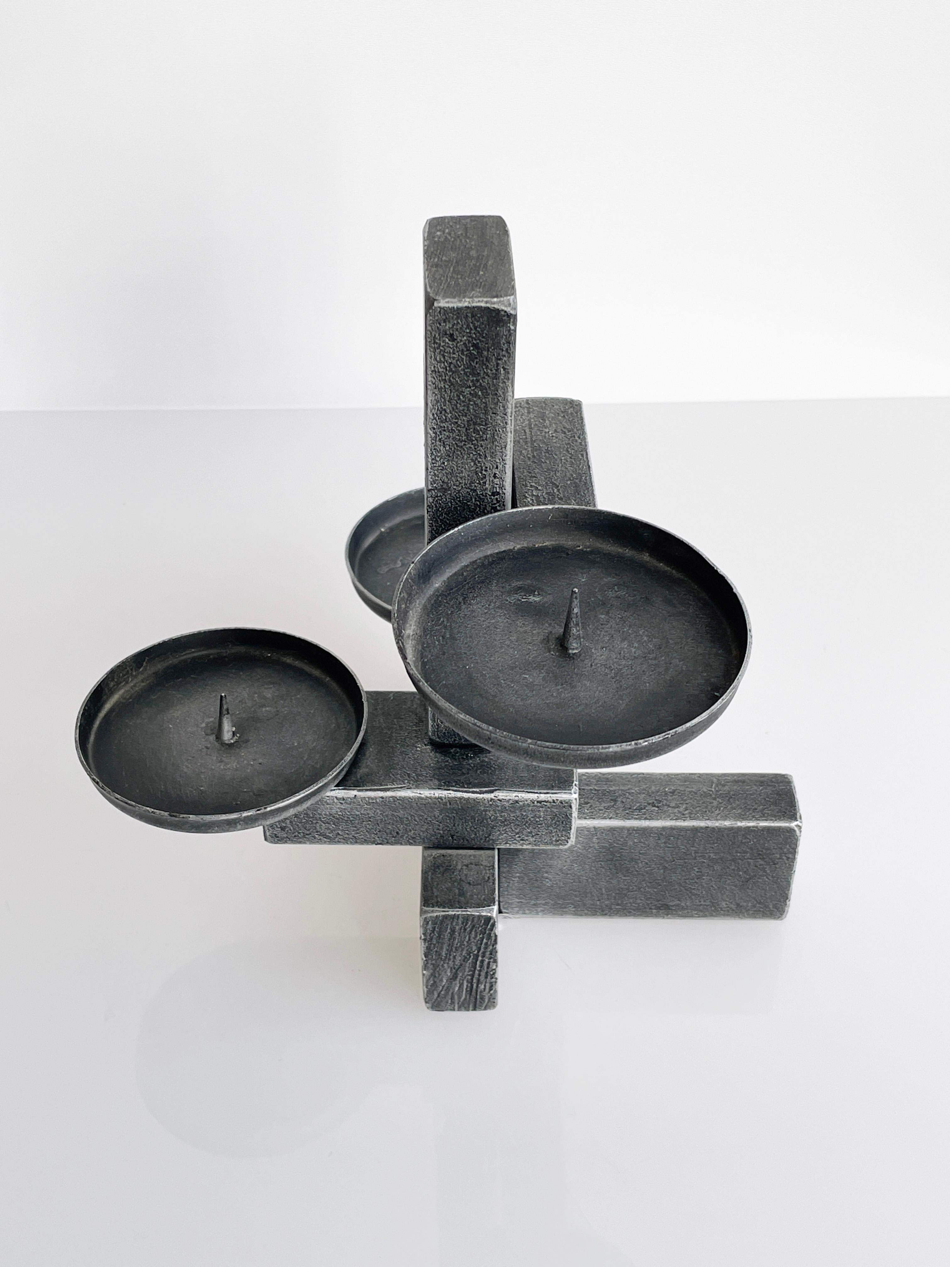 1960's Swiss Brutalist Candle Holder For Sale 5