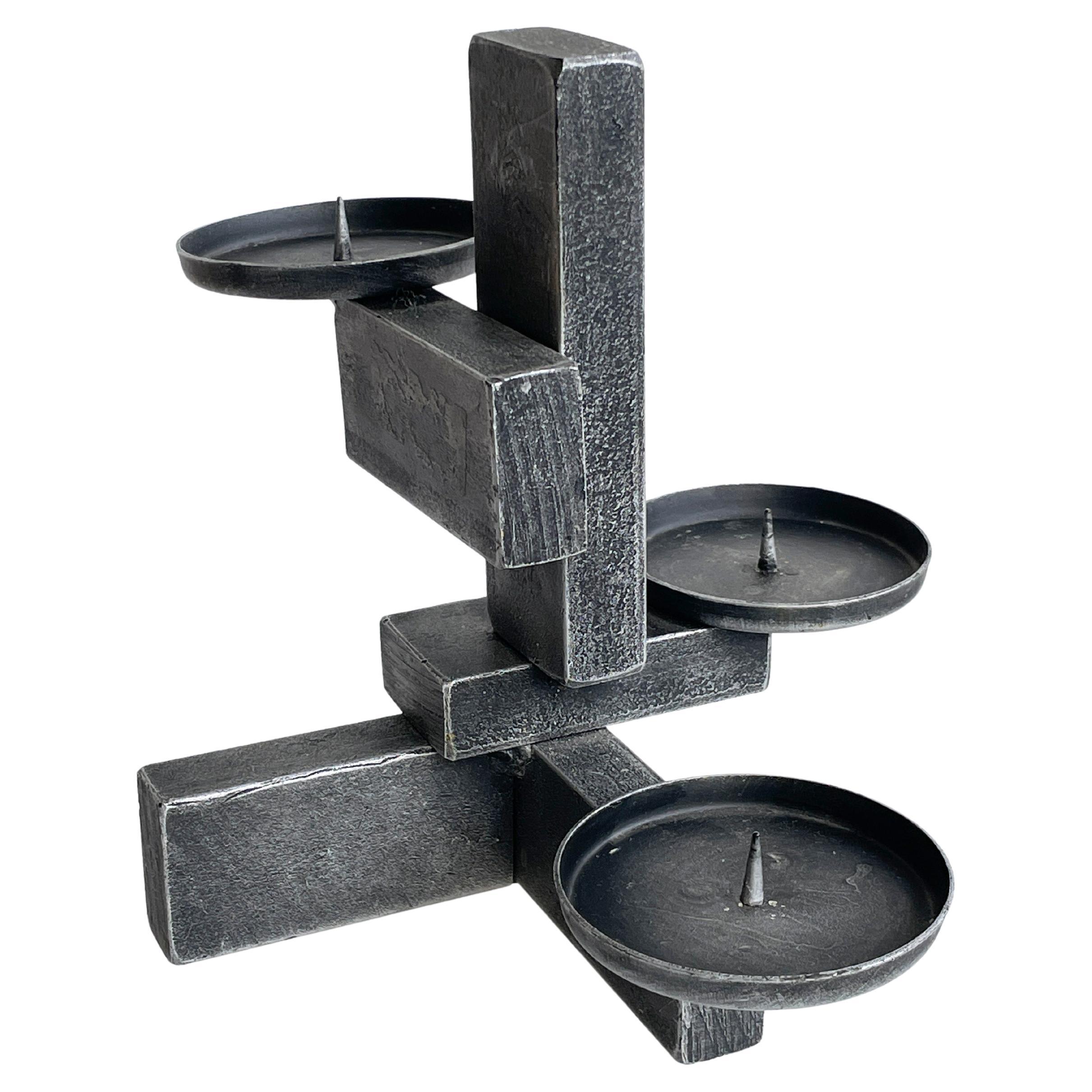 1960's Swiss Brutalist Candle Holder For Sale 8