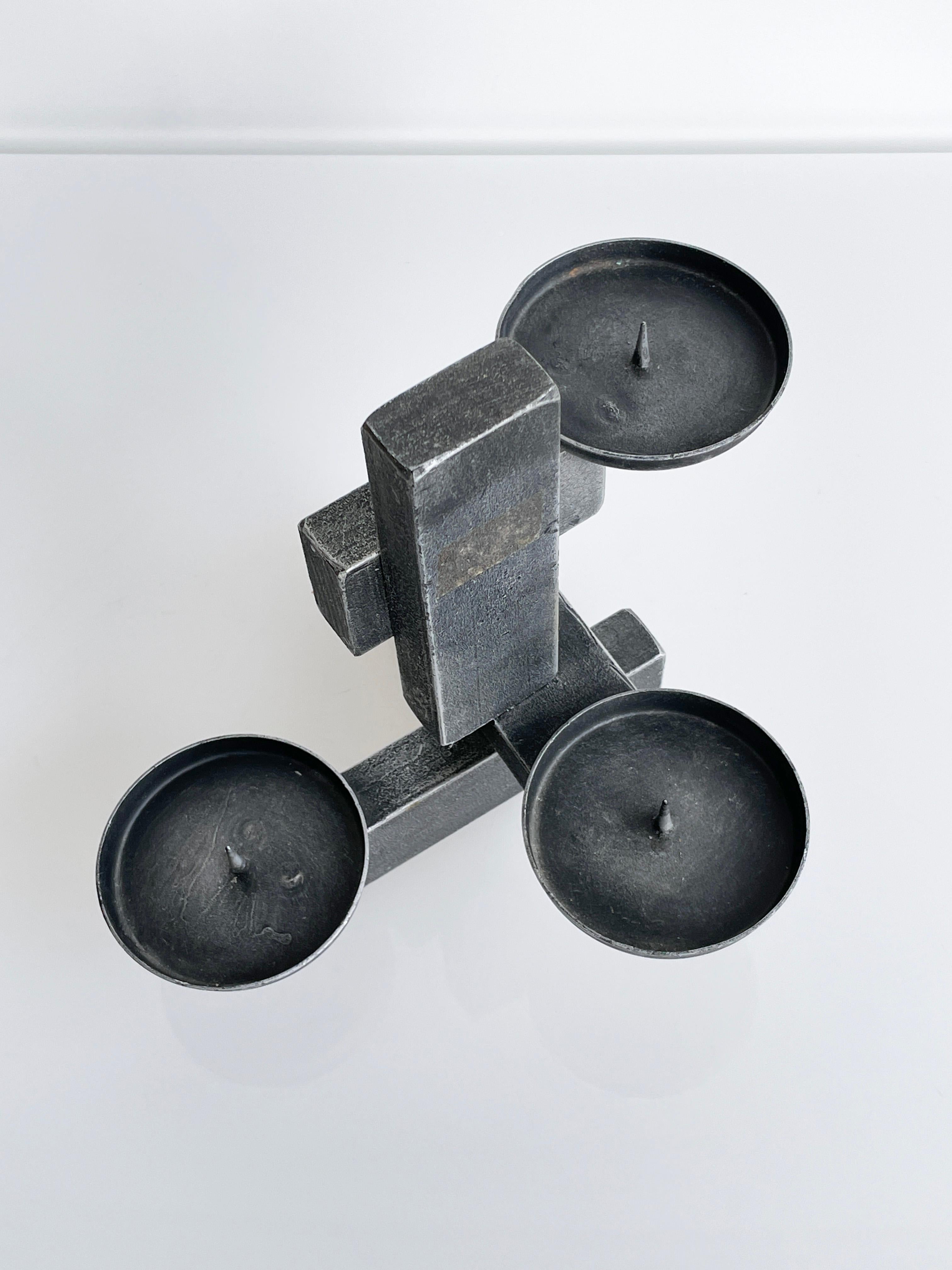 1960's Swiss Brutalist Candle Holder In Good Condition For Sale In Bern, CH