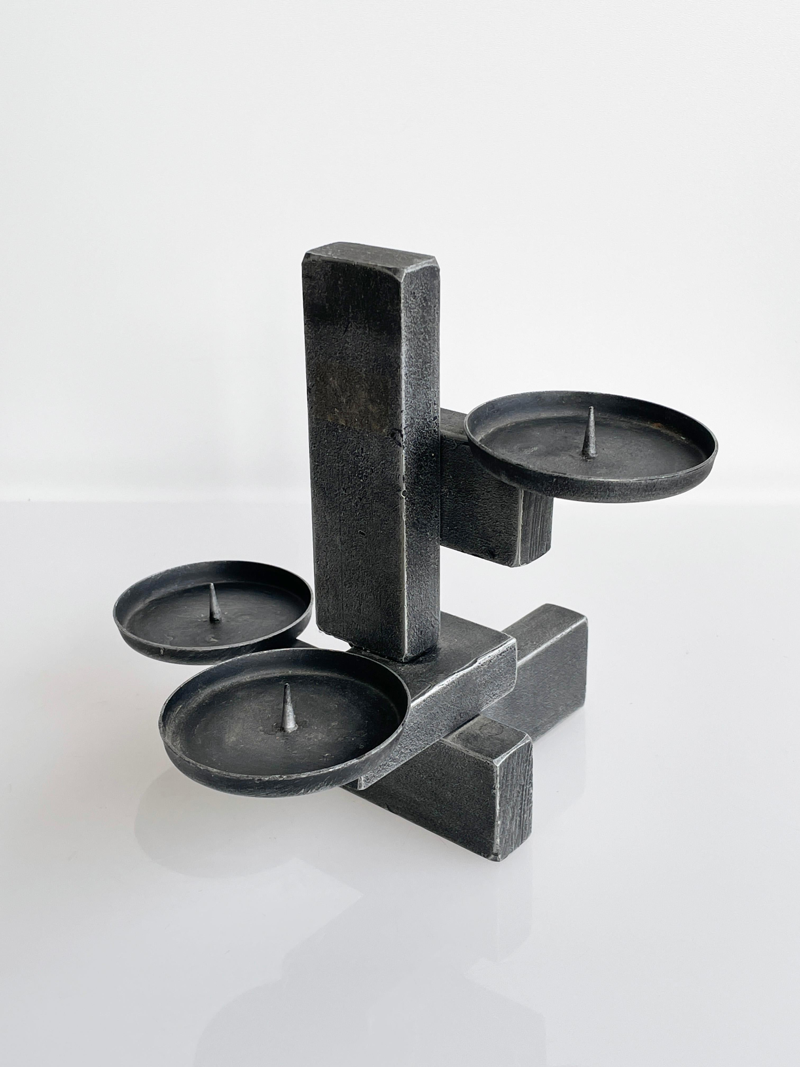 1960's Swiss Brutalist Candle Holder For Sale 2
