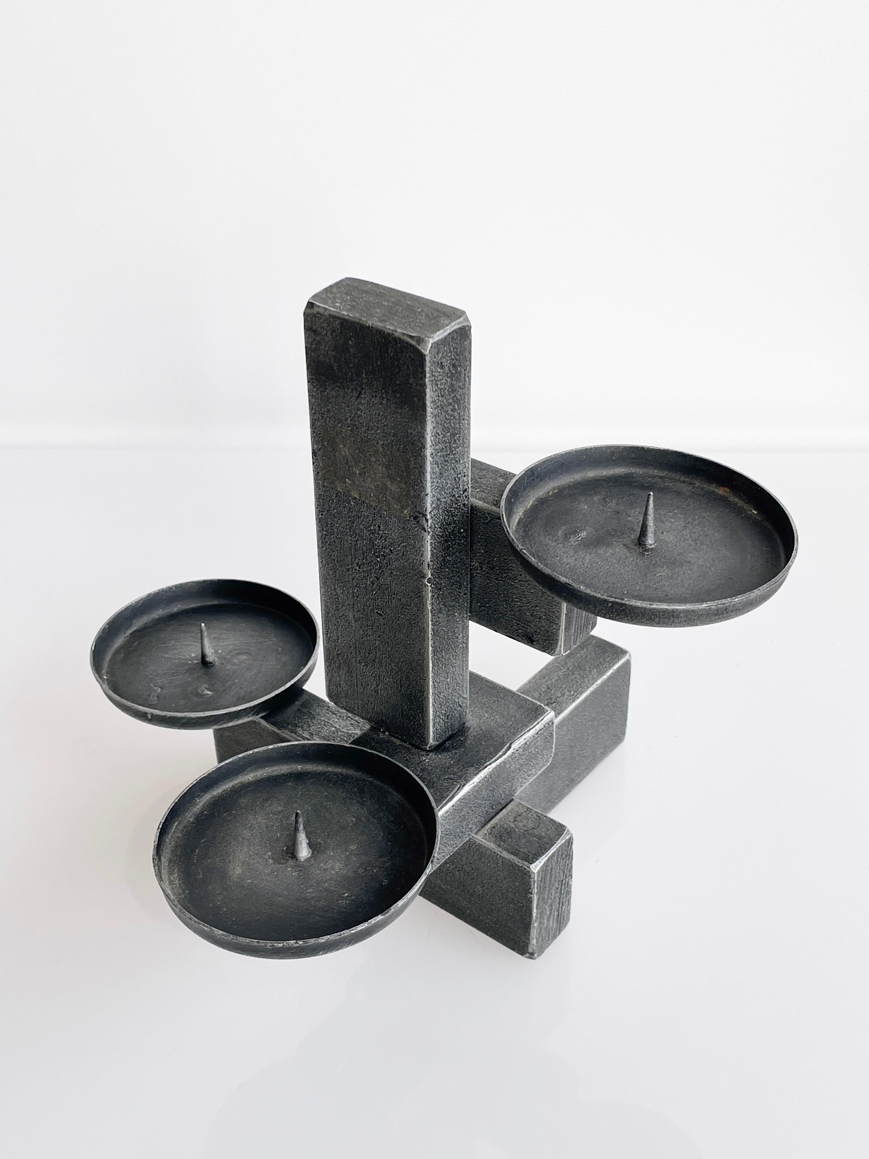 1960's Swiss Brutalist Candle Holder For Sale 3