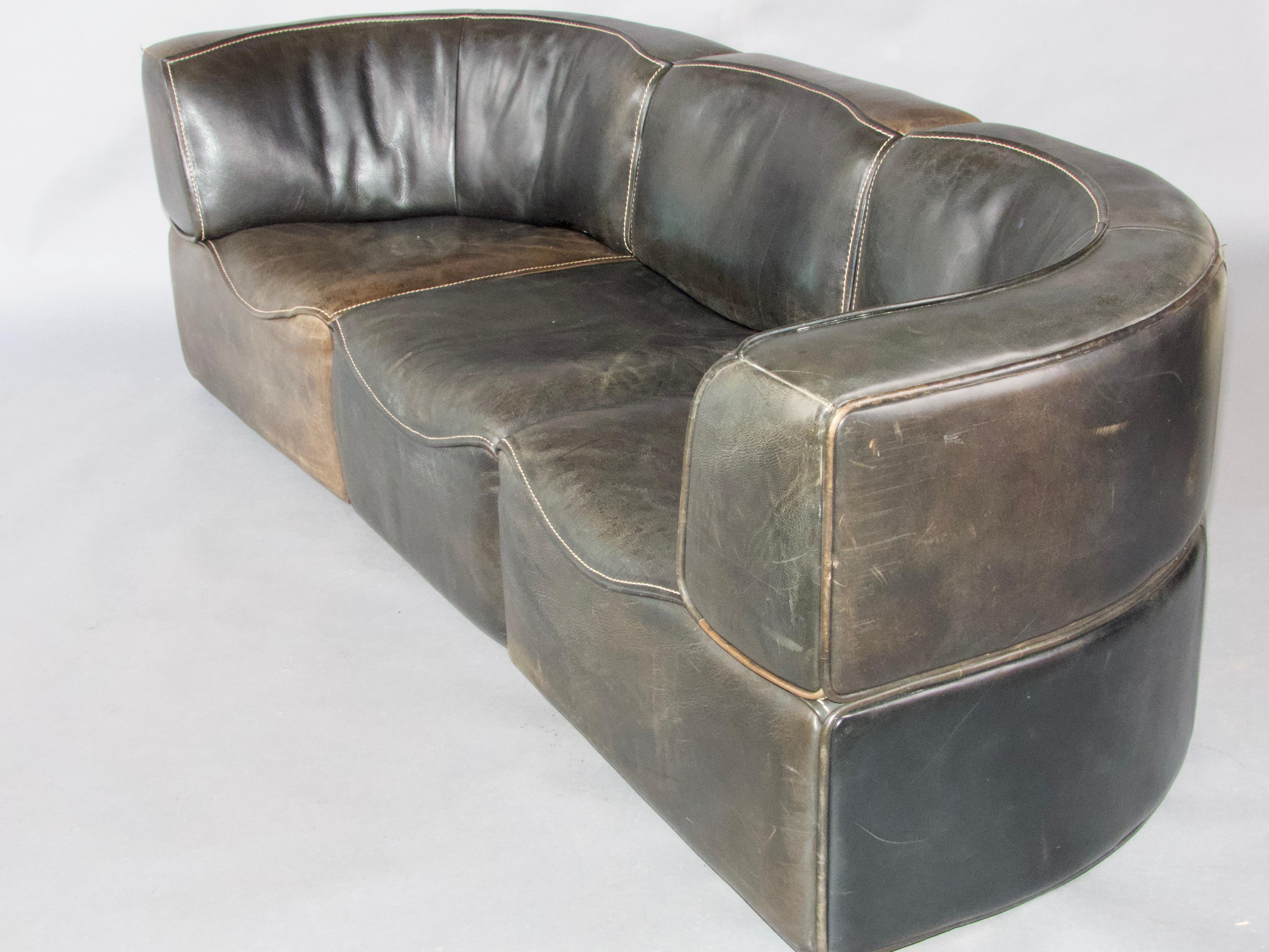 1960's Swiss DeSede DS-15 Modular Leather Sofa 9