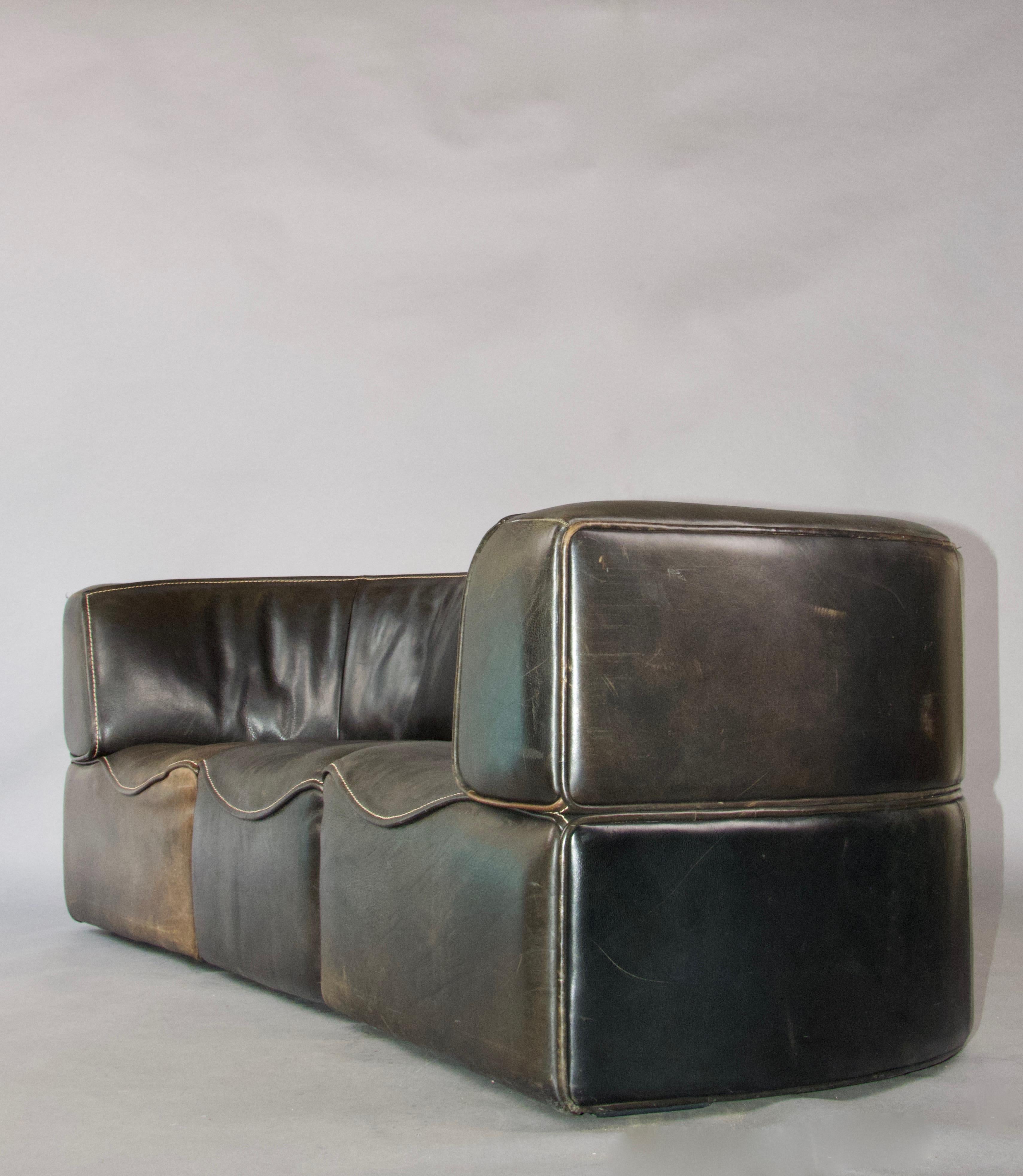 1960's Swiss DeSede DS-15 Modular Leather Sofa 4