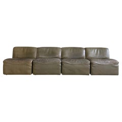 Used 1960's Swiss DeSede DS-15 Modular Leather Sofa