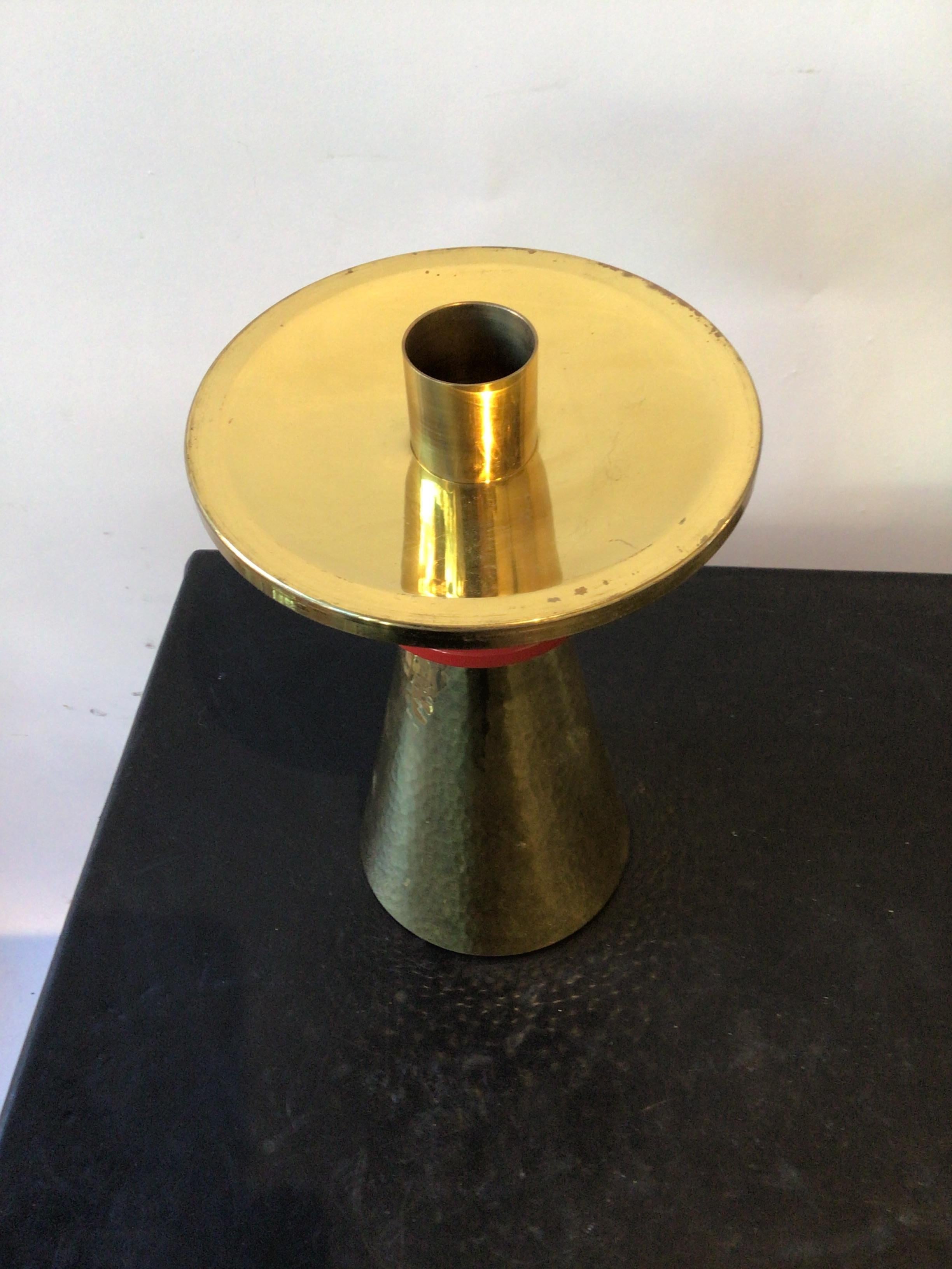 1960s Swiss Hand Hammered Brass Candlestick’s  For Sale 1