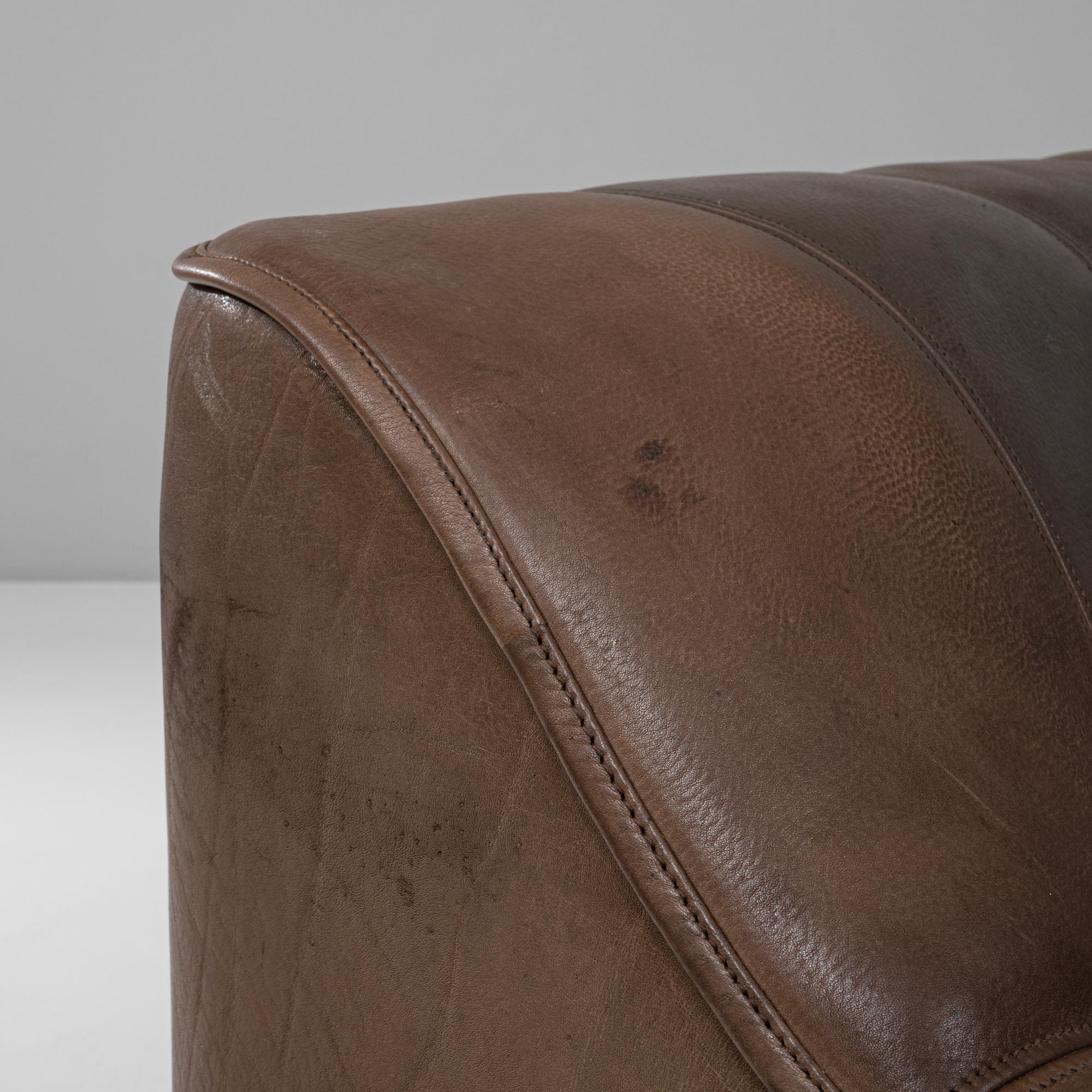 Sofá de cuero suizo de los años 60 Ds 44 By De Sede en venta 5