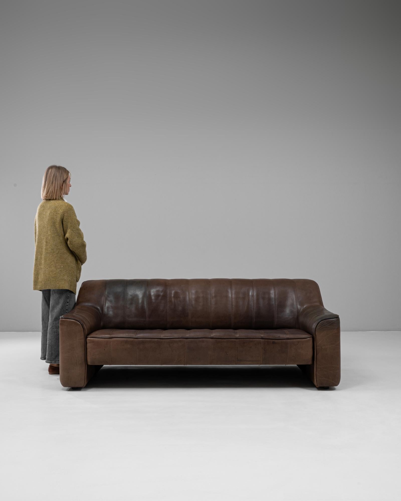 Sofá de cuero suizo de los años 60 Ds 44 By De Sede Suizo en venta