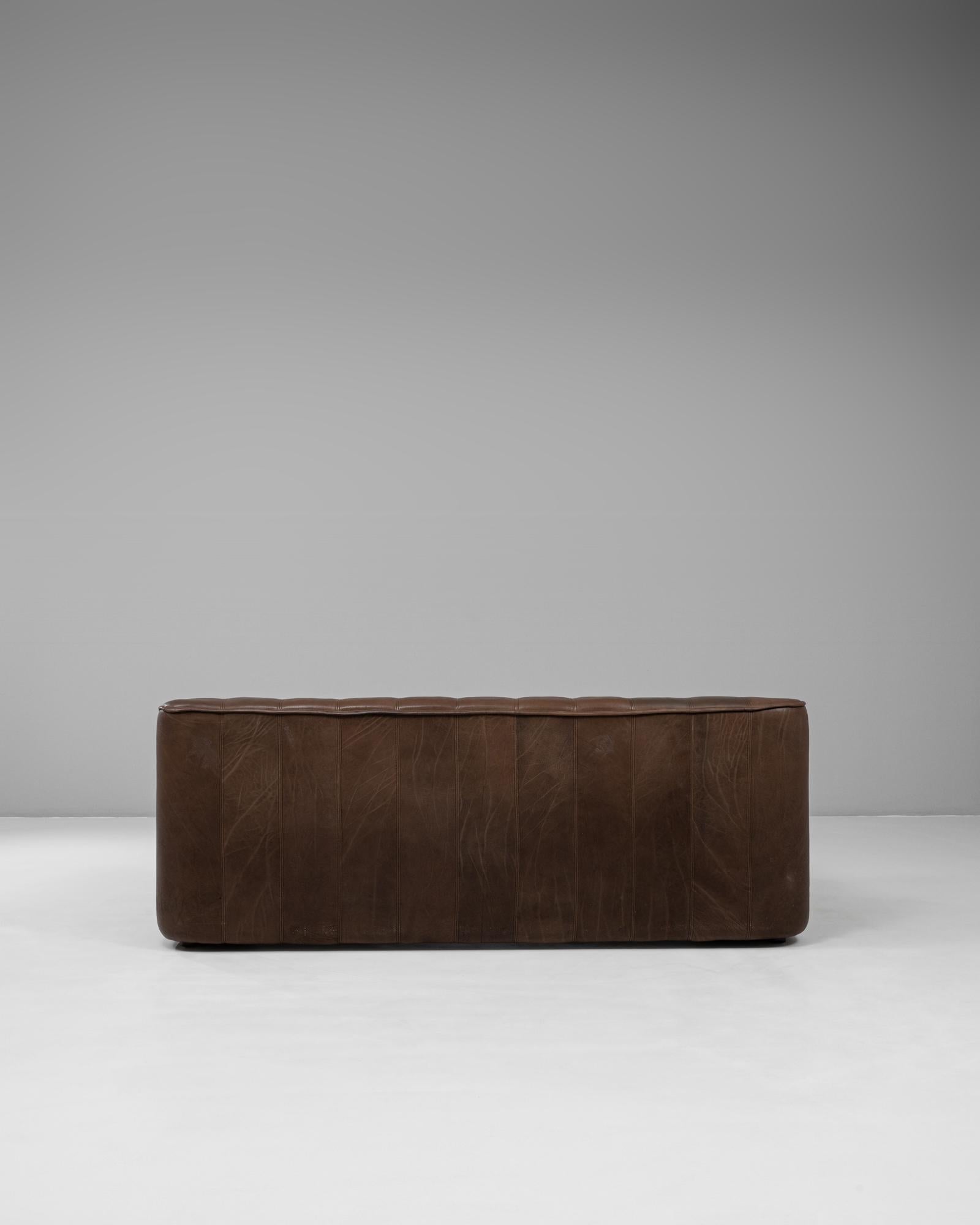 Sofá de cuero suizo de los años 60 Ds 44 By De Sede siglo XX en venta