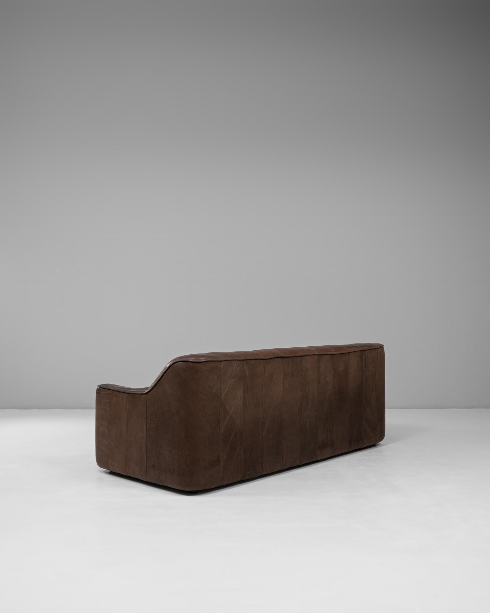 Sofá de cuero suizo de los años 60 Ds 44 By De Sede Cuero en venta