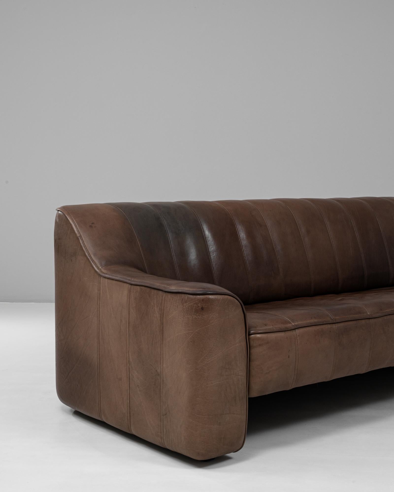 Sofá de cuero suizo de los años 60 Ds 44 By De Sede en venta 3