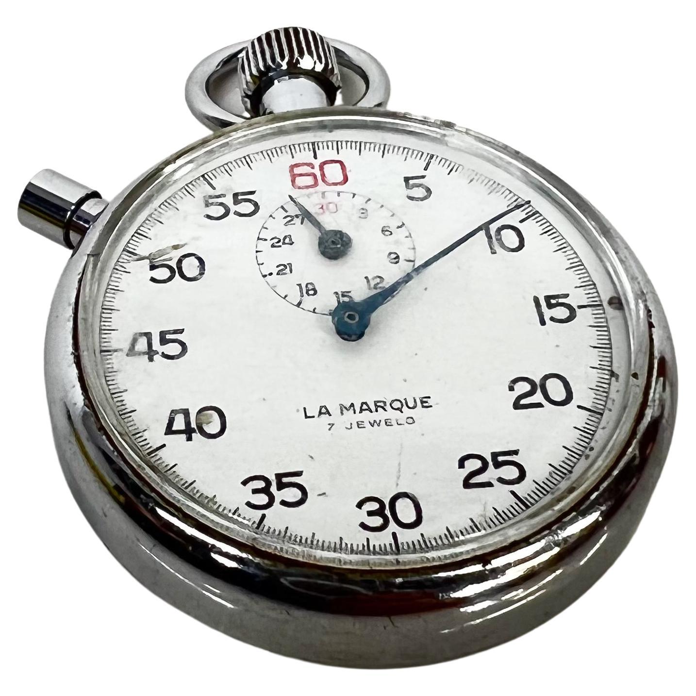 1960s Swiss Made La Marque 7 Jewels Pocket Timer Stopwatch Nonworking