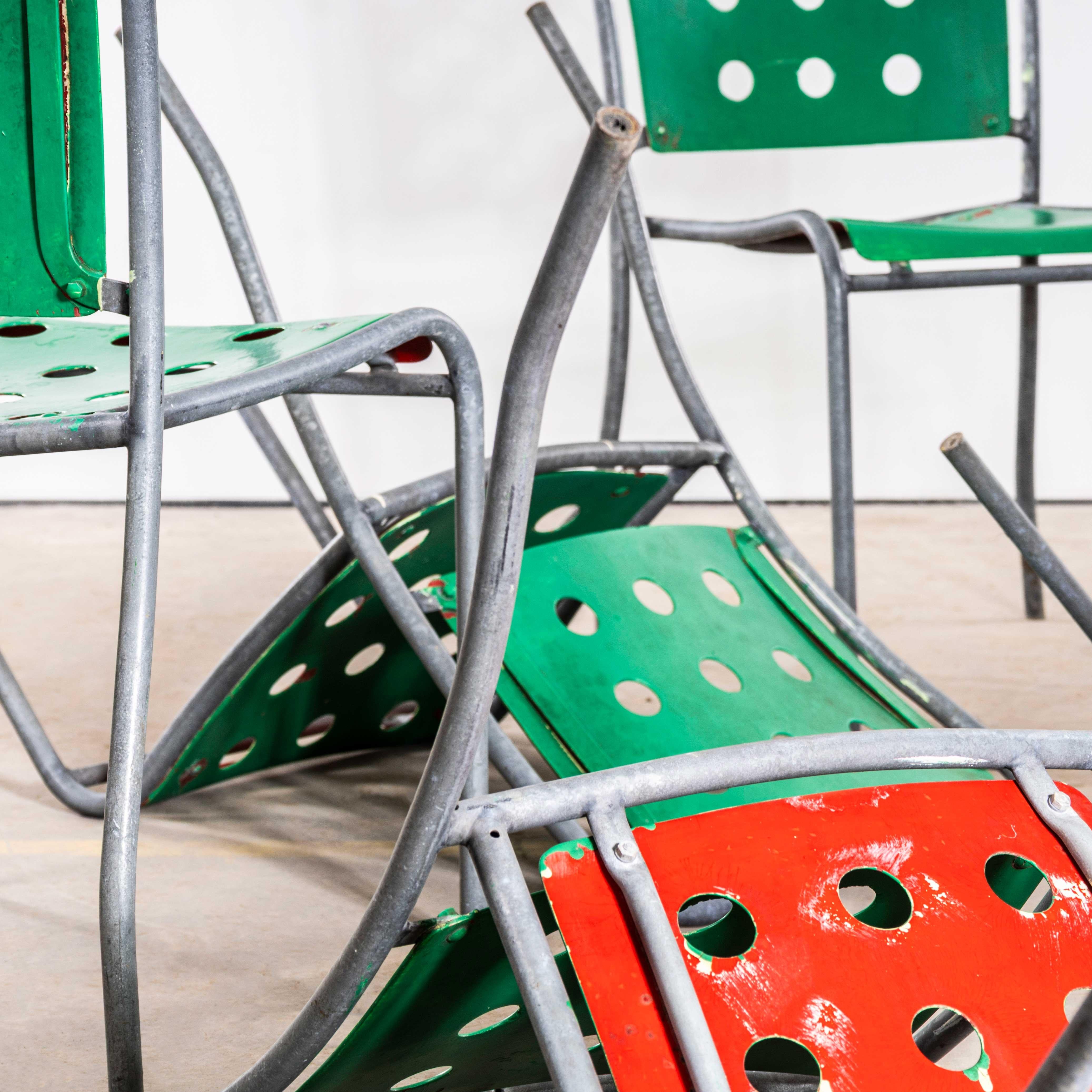 Sillas de jardín suizas de metal de los años 60 Stella By Burri - Juego de seis Suizo en venta