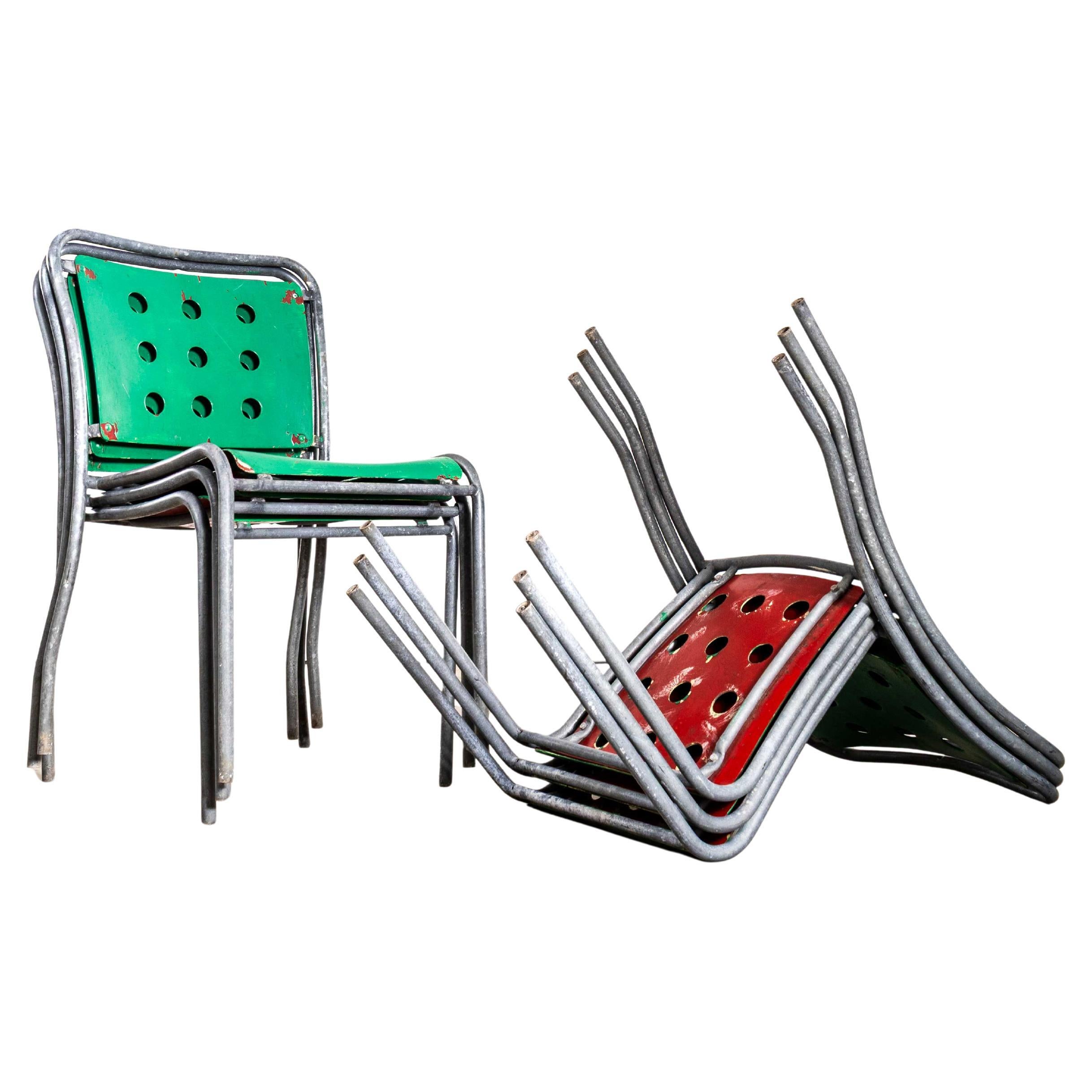 Sillas de jardín suizas de metal de los años 60 Stella By Burri - Juego de seis en venta