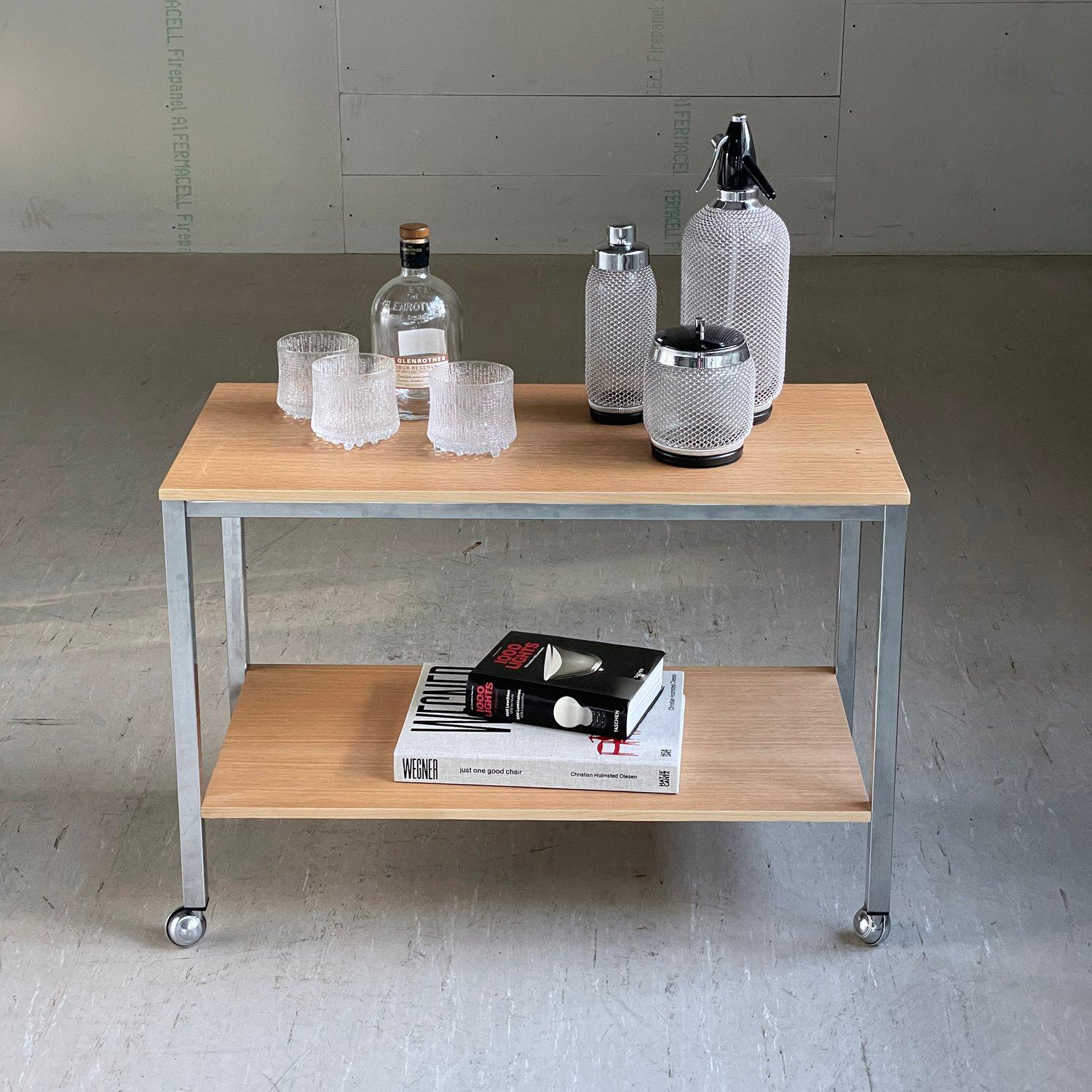 Minimalist 1960's Swiss minimalist bar cart For Sale