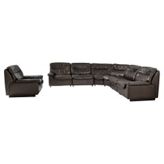 1960s Swiss Modular Leather Sofa Set by De Sede