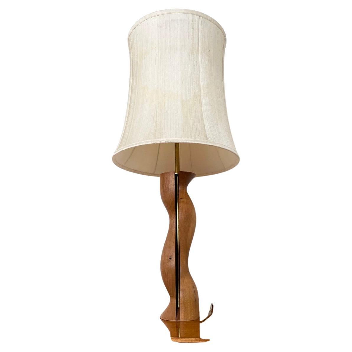 1960’s Swiss Teak & Brass Table Lamp