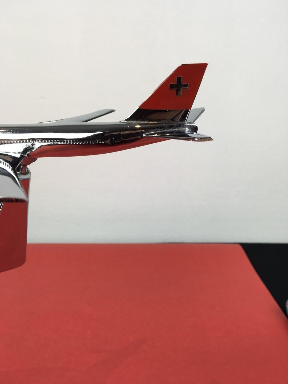 1960s Swissair Chrome Ashtray, Buhler 6491 In Good Condition In Antwerp, BE