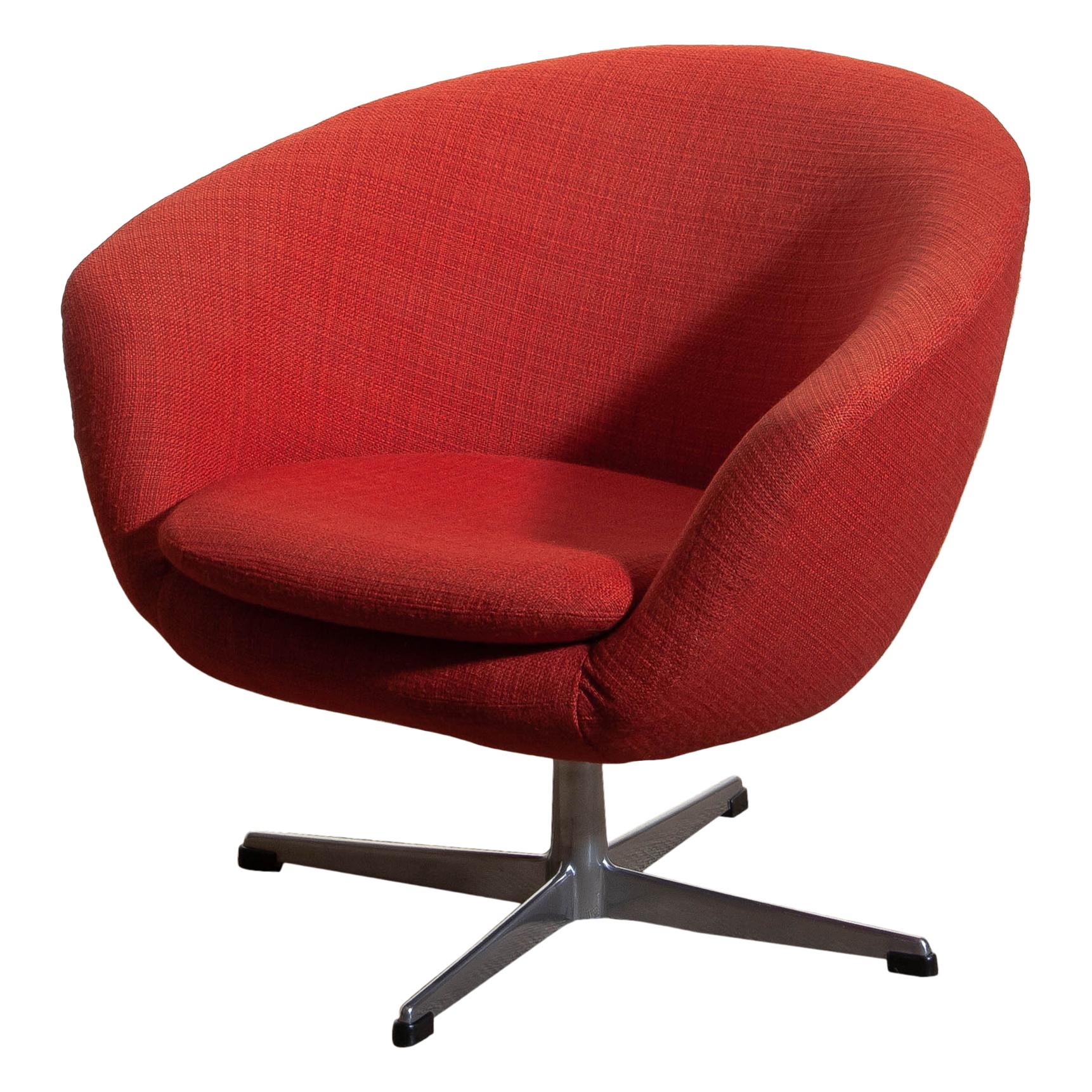 Mid-Century Modern 1960s, Swivel Lounge Chair by Carl Eric Klote for Overman, Denmark
