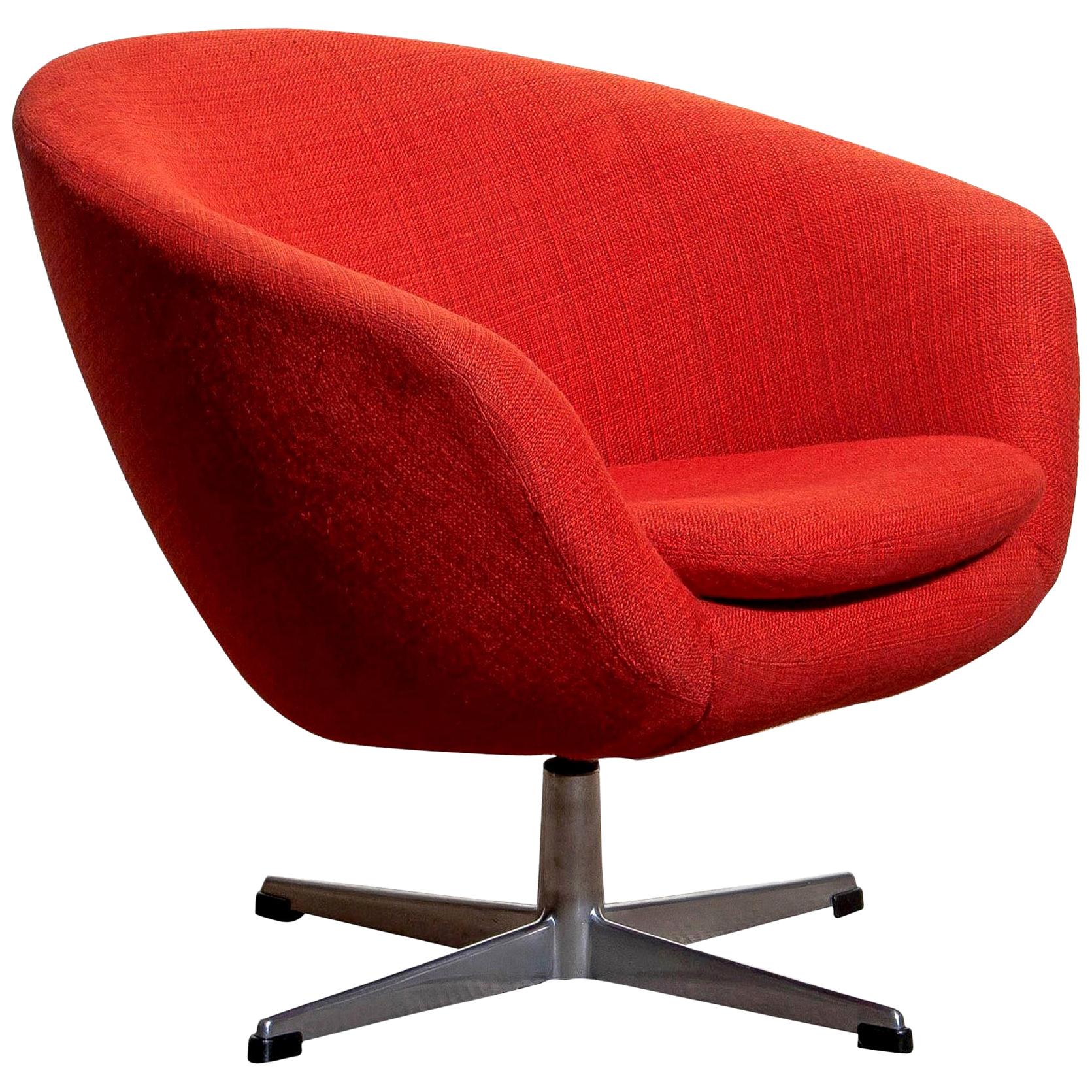 Mid-Century Modern 1960s, Swivel Lounge Chair by Carl Eric Klote for Overman, Denmark