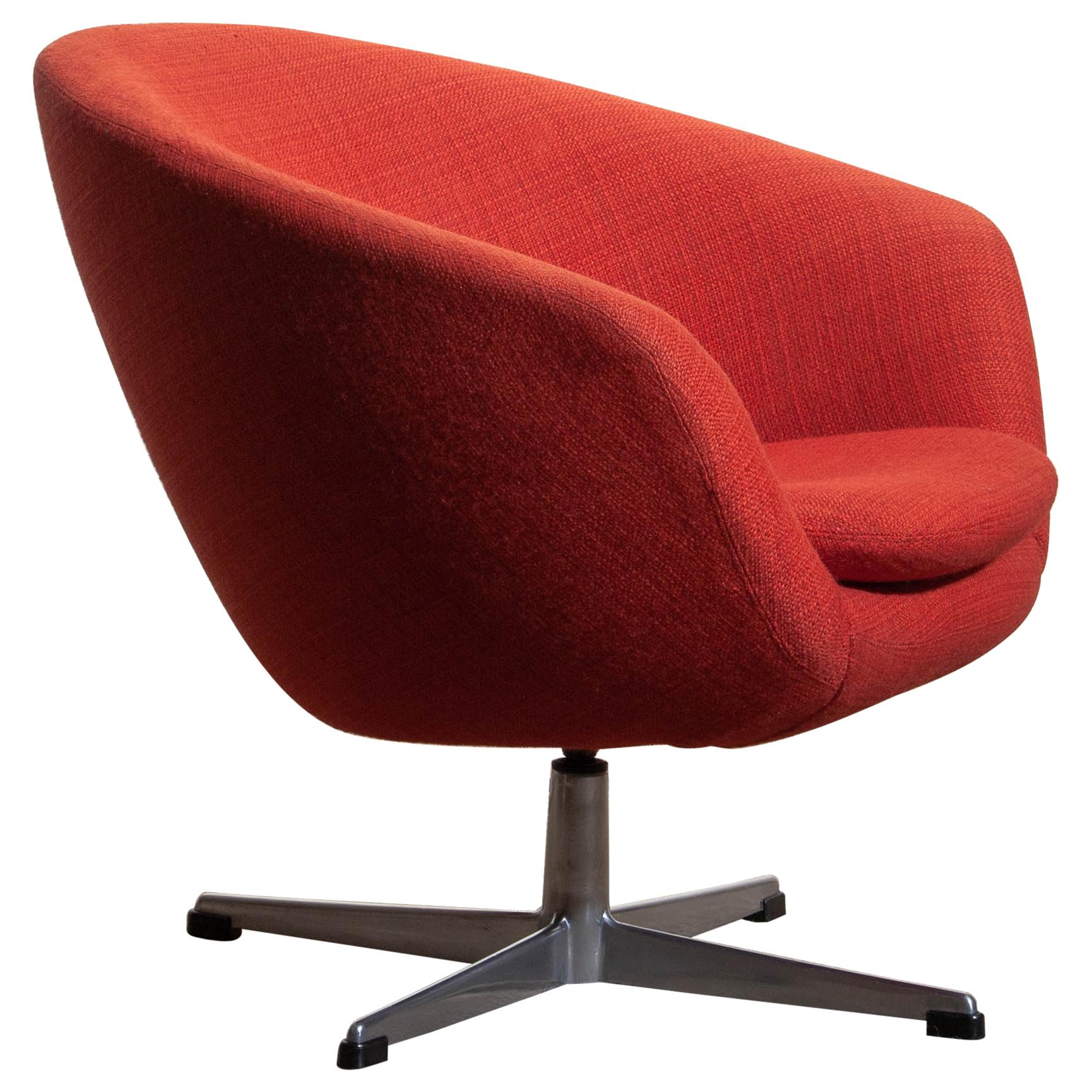 Mid-Century Modern 1960s, Swivel Lounge Chair by Carl Eric Klote for Overman, Denmark