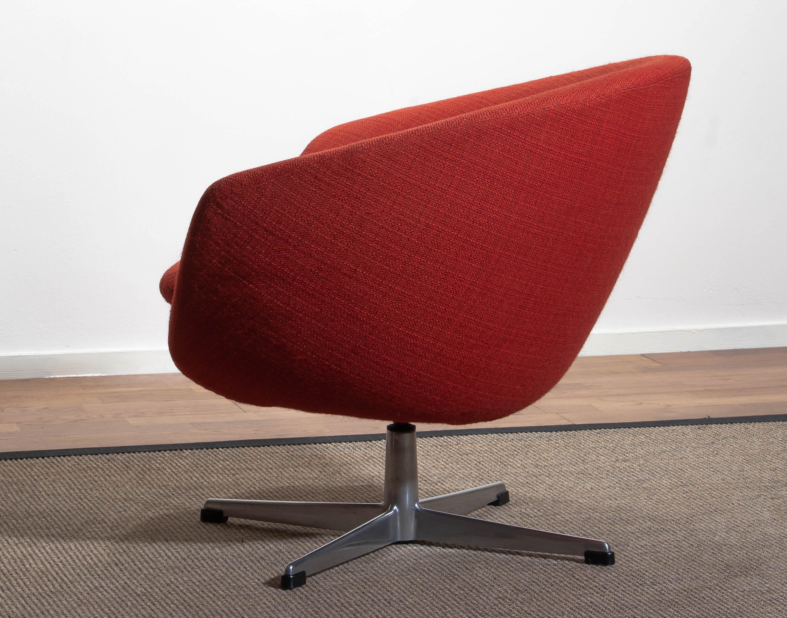 Aluminum 1960s, Swivel Lounge Chair by Carl Eric Klote for Overman, Denmark