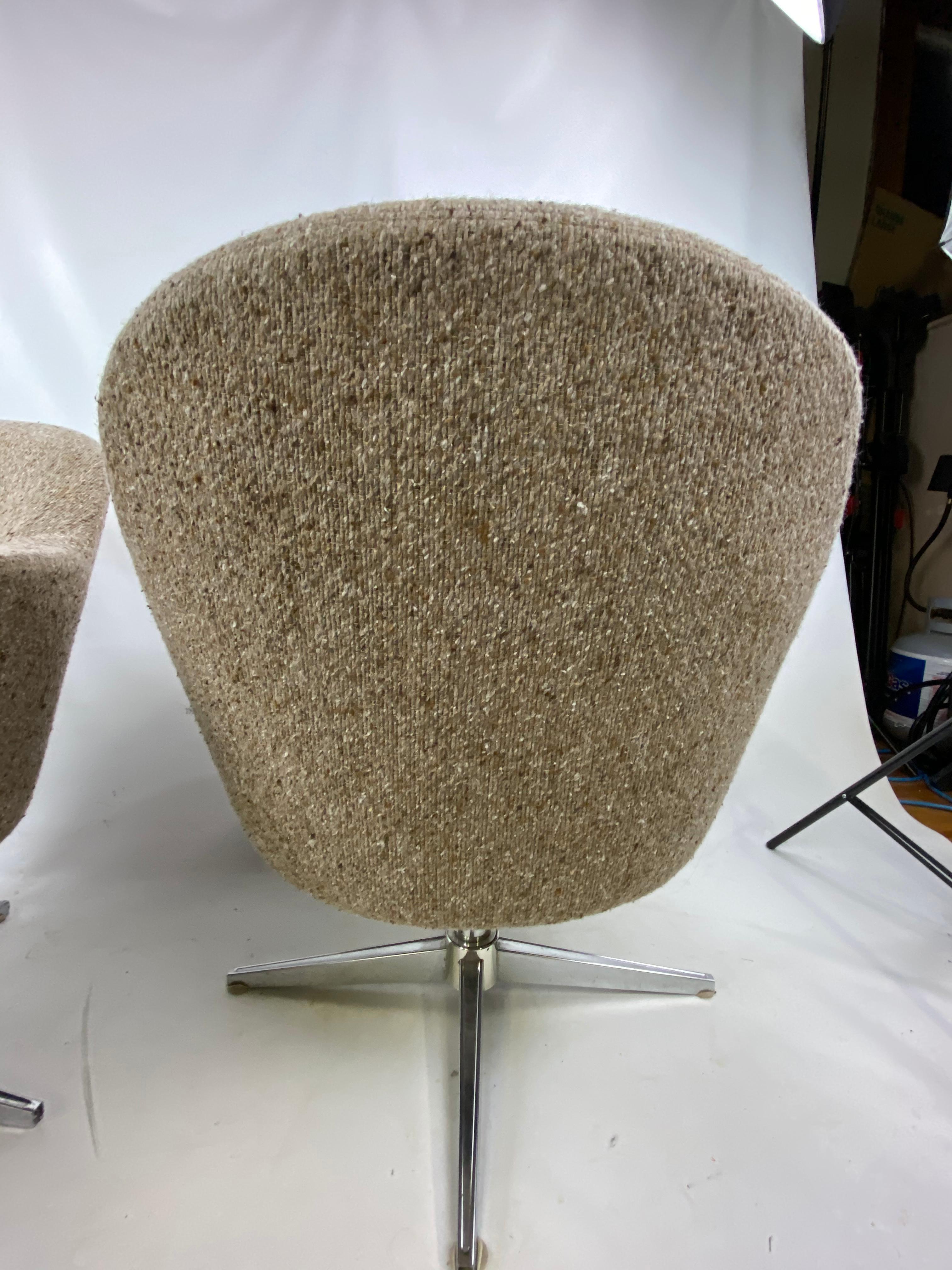 Mid-Century Modern 1960s Swivel Lounge Chairs by Carl Eric Klote for Overman, a Pair