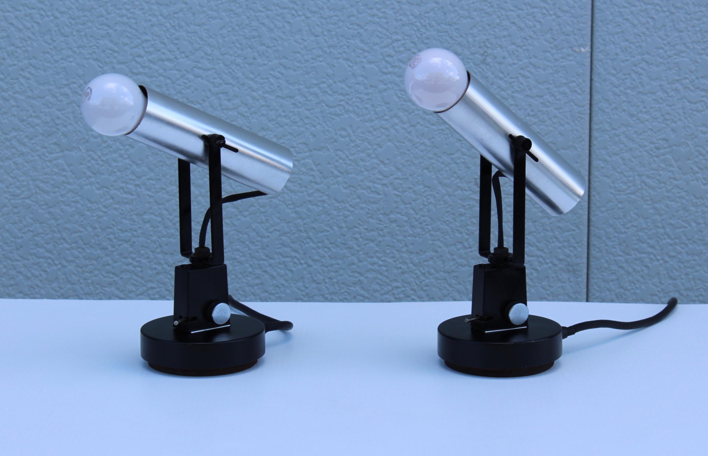 Lámparas de mesa giratorias de los años 60 by Lightolier Moderno de mediados de siglo en venta