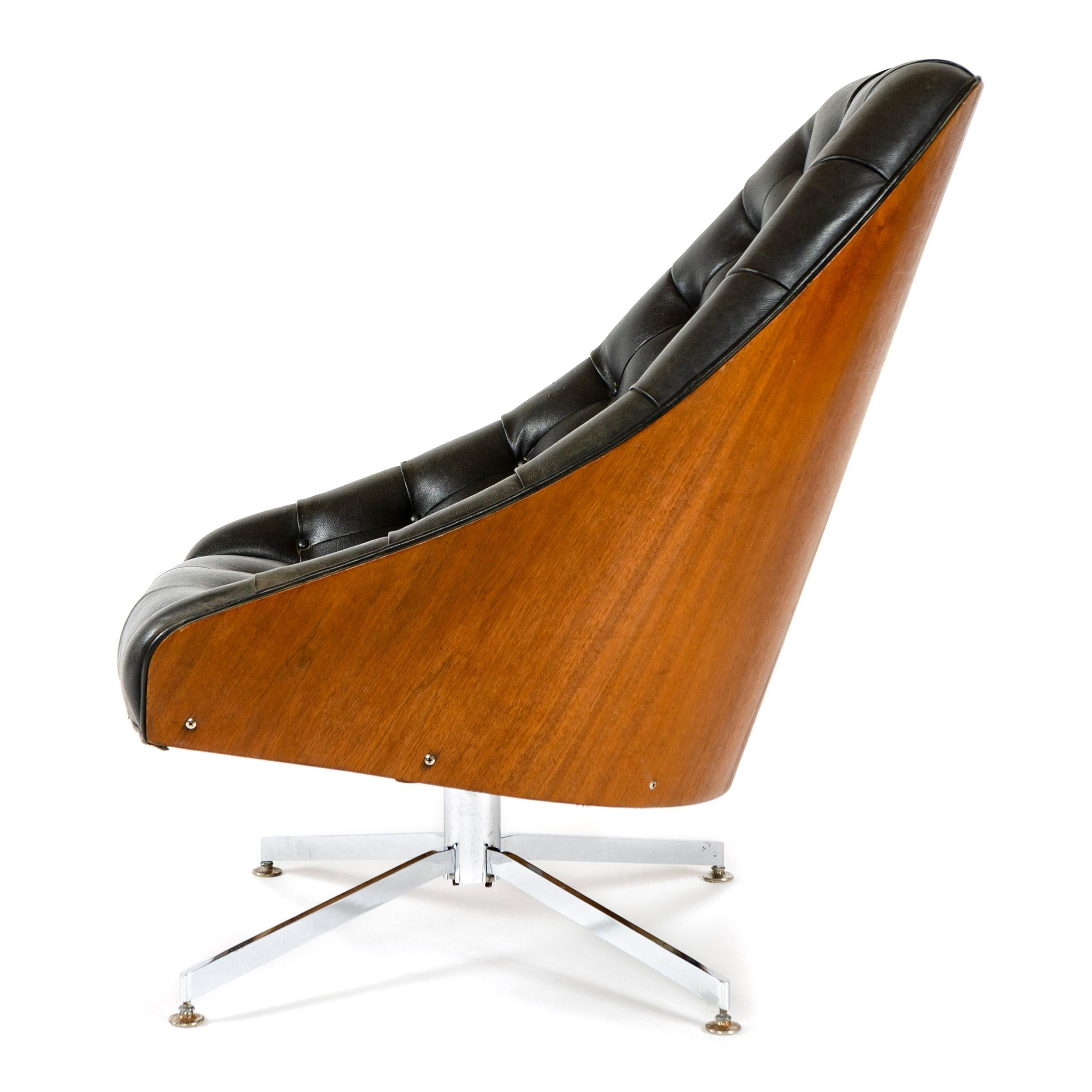 Mid-Century Modern 1960s Swiveling Lounge Chair by Milo Baughman for Thayer-Coggin