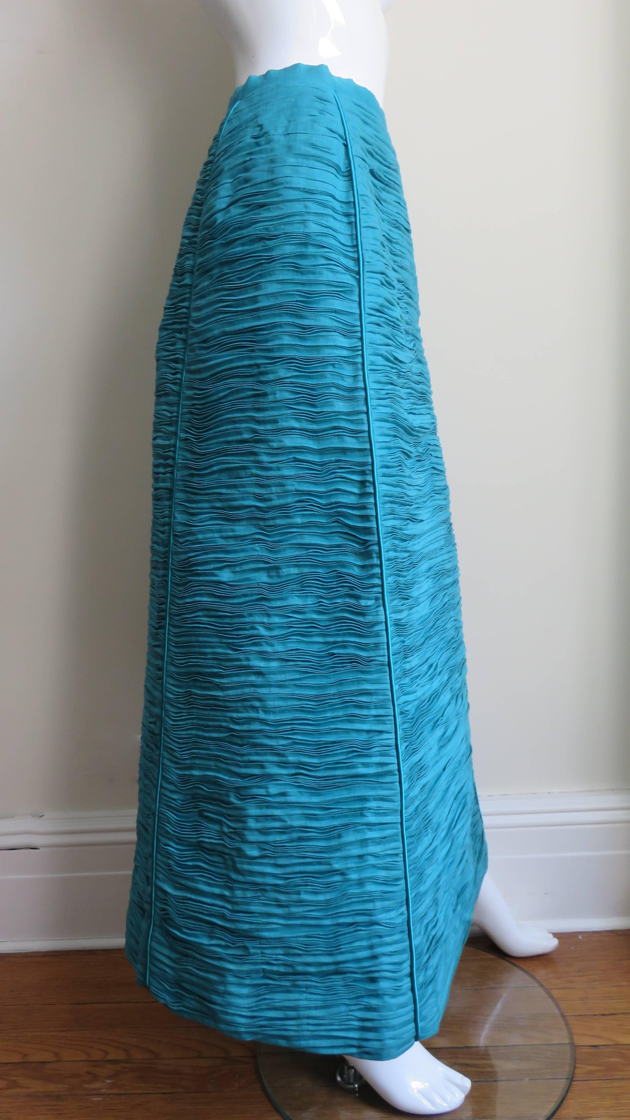 Women's Sybil Connolly Linen Maxi Skirt 1960s For Sale