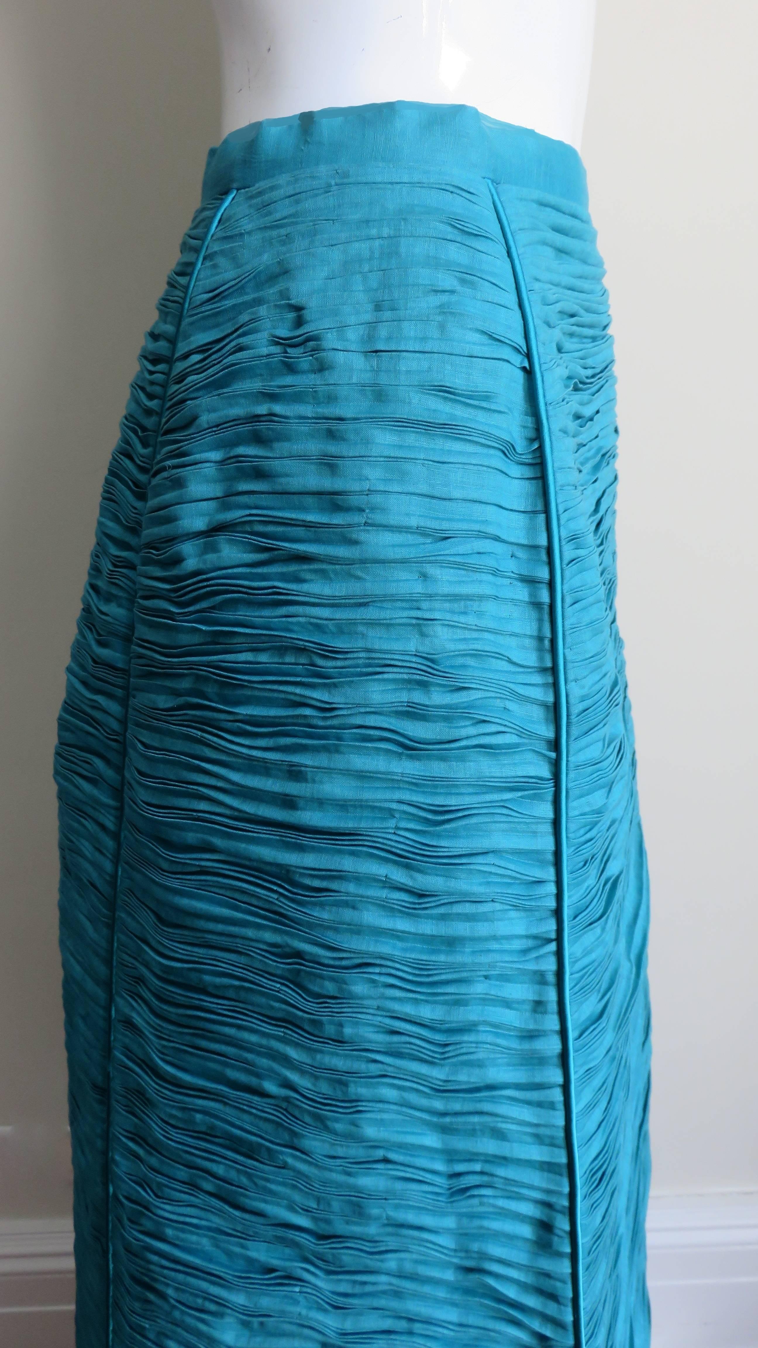 Sybil Connolly Linen Maxi Skirt 1960s For Sale 1