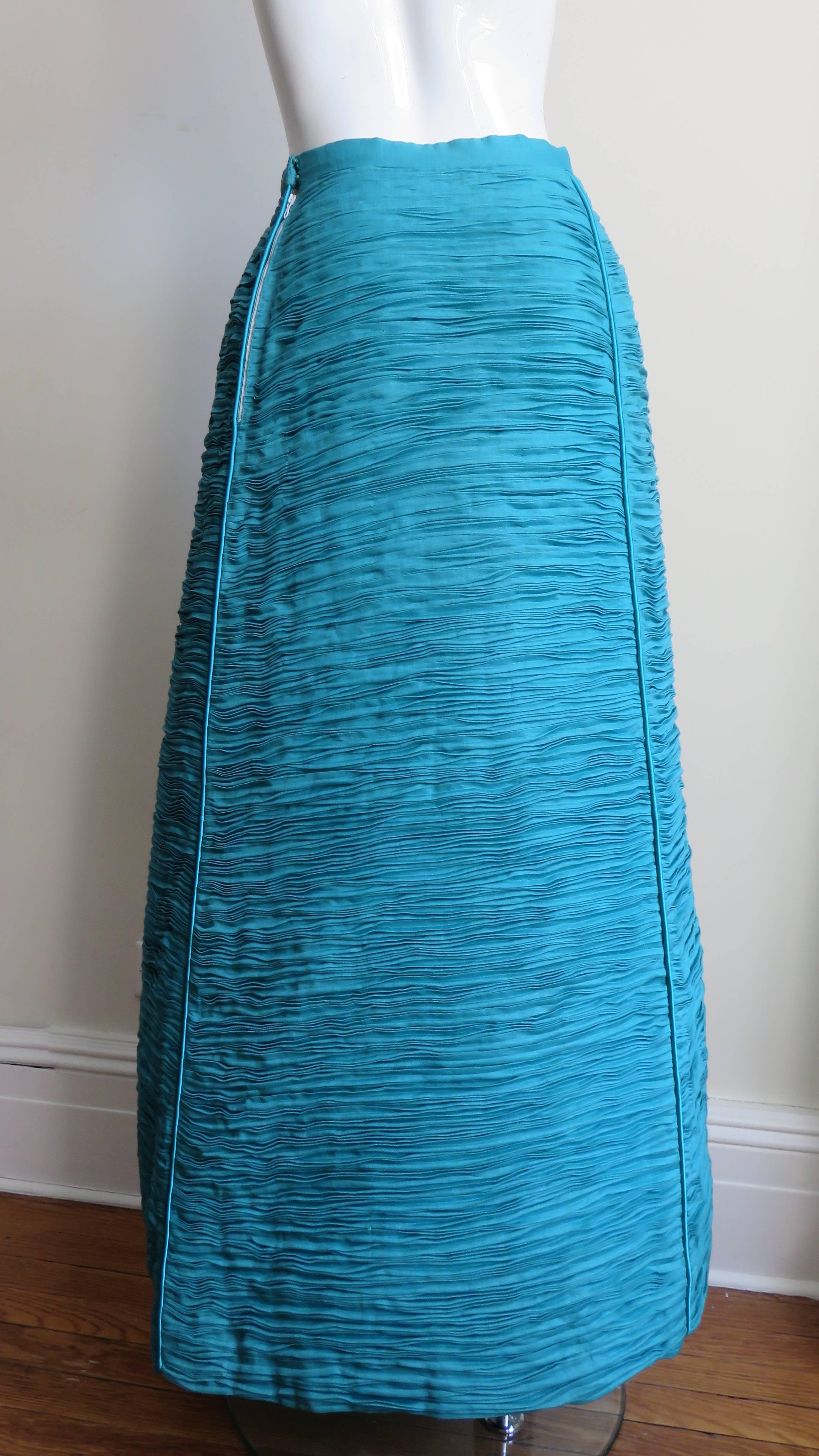 Sybil Connolly Linen Maxi Skirt 1960s For Sale 3