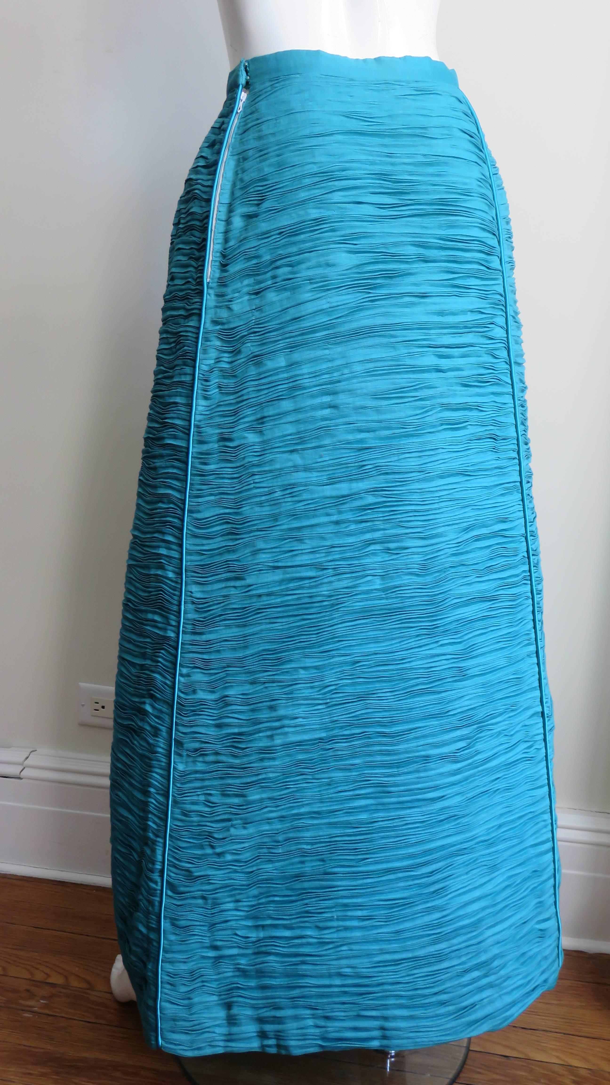 Sybil Connolly Linen Maxi Skirt 1960s For Sale 4