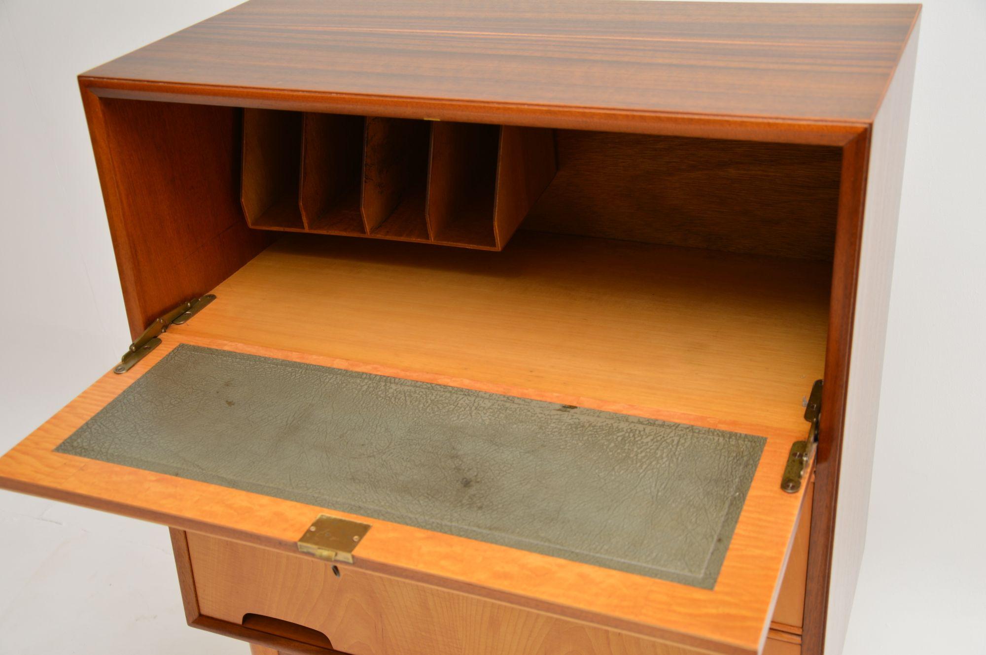 1960's Sycamore & Walnut Bureau by Peter Hayward for Vanson For Sale 1