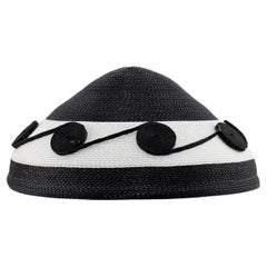 Vintage 1960's Sylvia New York Black And White Straw Special Event Hat