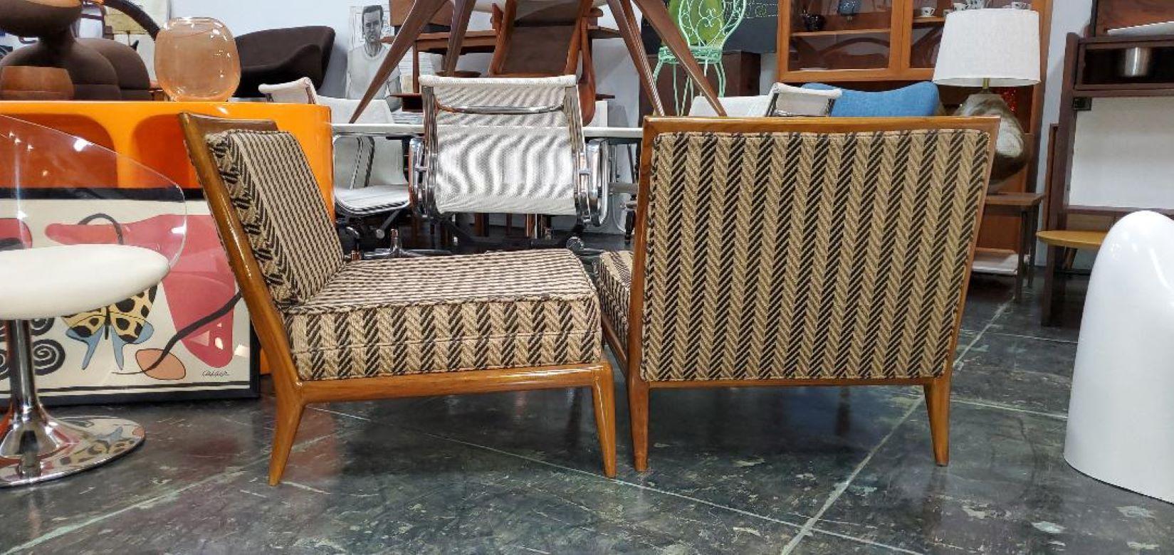 1960s T. H. Robsjohn Gibbings Slipper Chairs or Low Chairs, a Pair 3