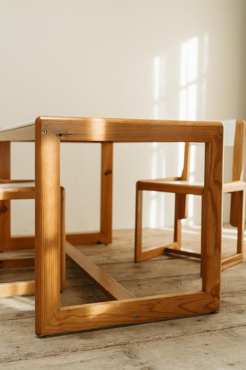 1960er Tisch und 2 Stühle, André Sornay im Angebot 2