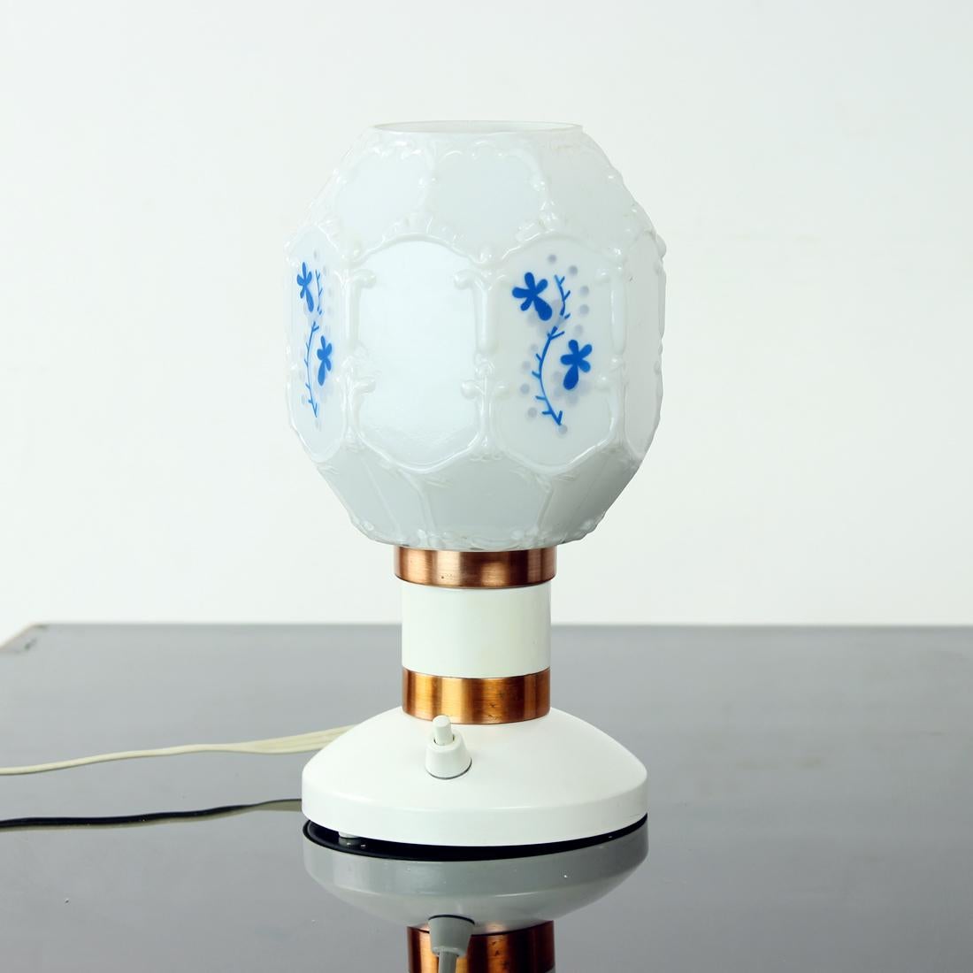 Lámpara de sobremesa de los años 60 de Opaline By Drukov Checo en venta