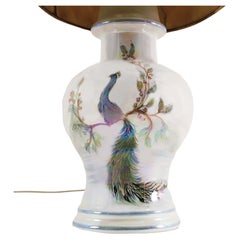 Lampada da tavolo anni '60 di Tommaso Barbi, in ceramica smaltata con riflessi madreperlati