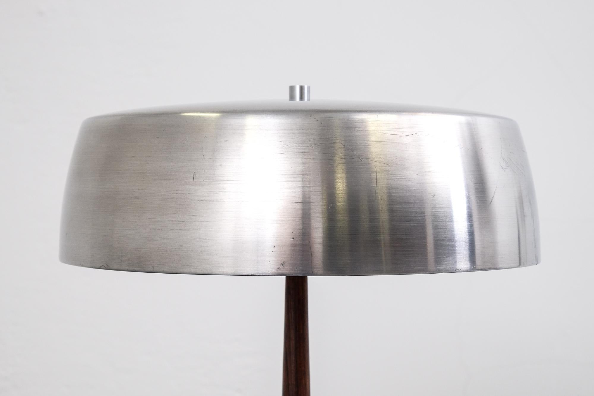 Scandinavian Modern 1960s Table Lamp in Rosewood and Aluminium by Svend Aage Holm Sørensen