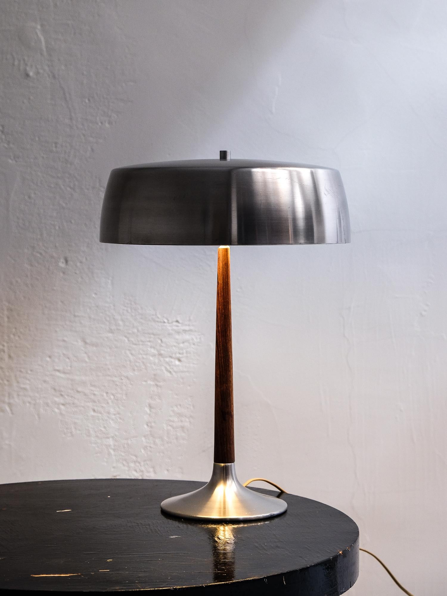 Aluminum 1960s Table Lamp in Rosewood and Aluminium by Svend Aage Holm Sørensen